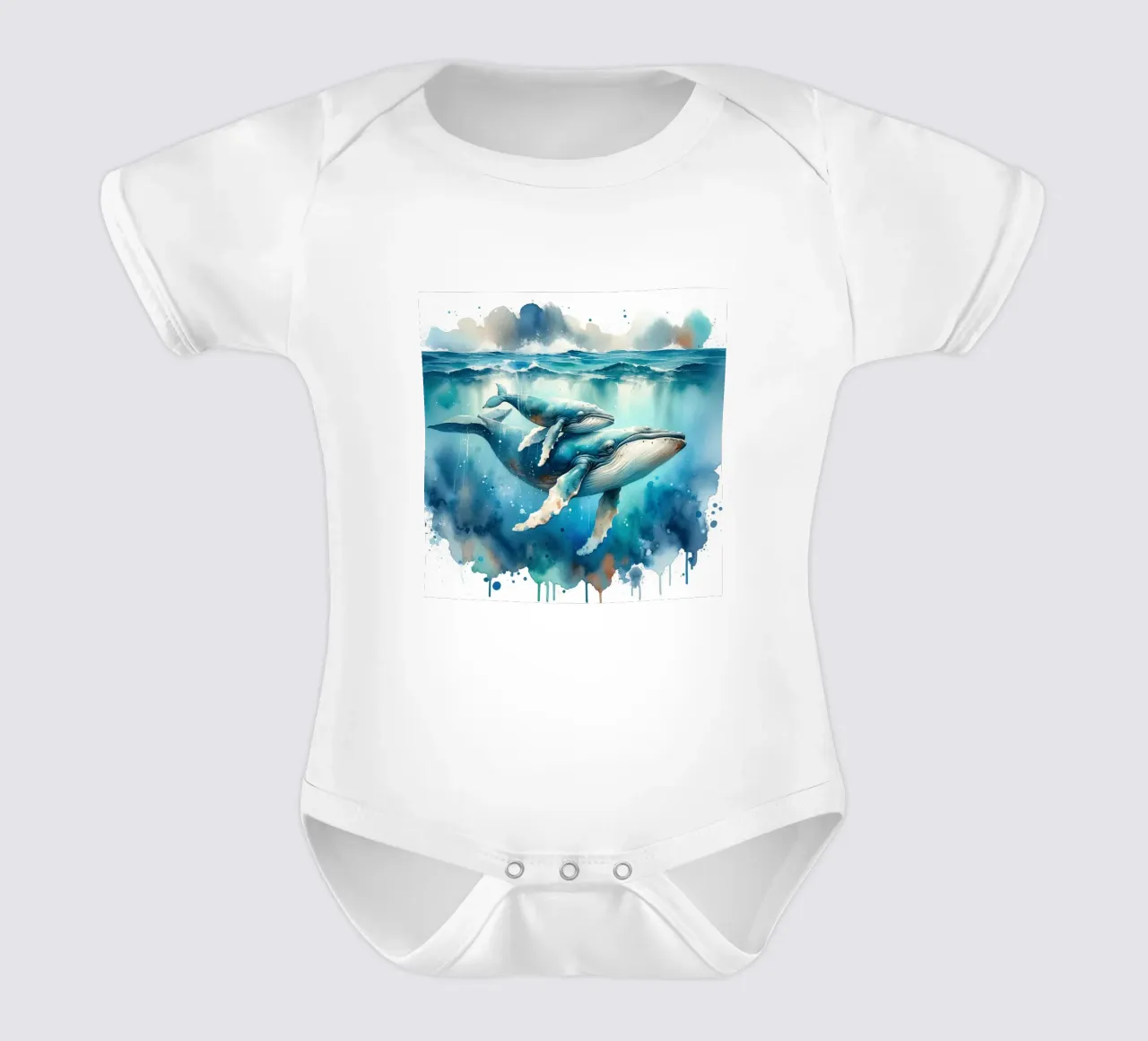 L'abbraccio gentile dell'oceano body neonato maniche corte da Chromatic Fusion Studio