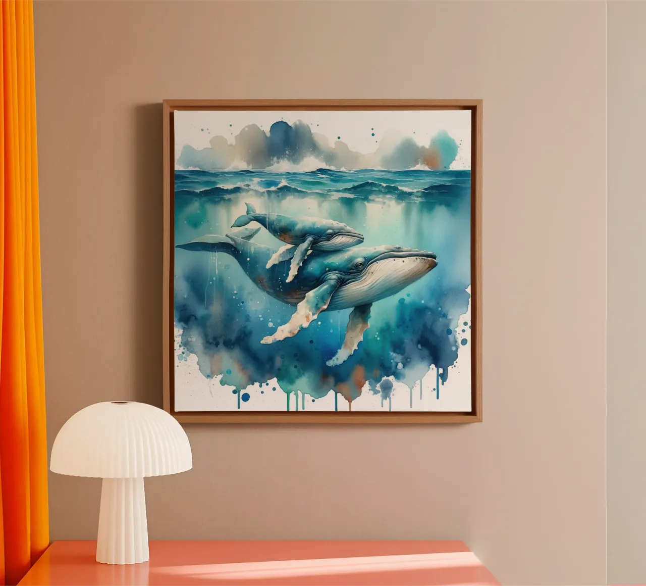 L'abbraccio gentile dell'oceano tela con Cornice a cassetta da Chromatic Fusion Studio
