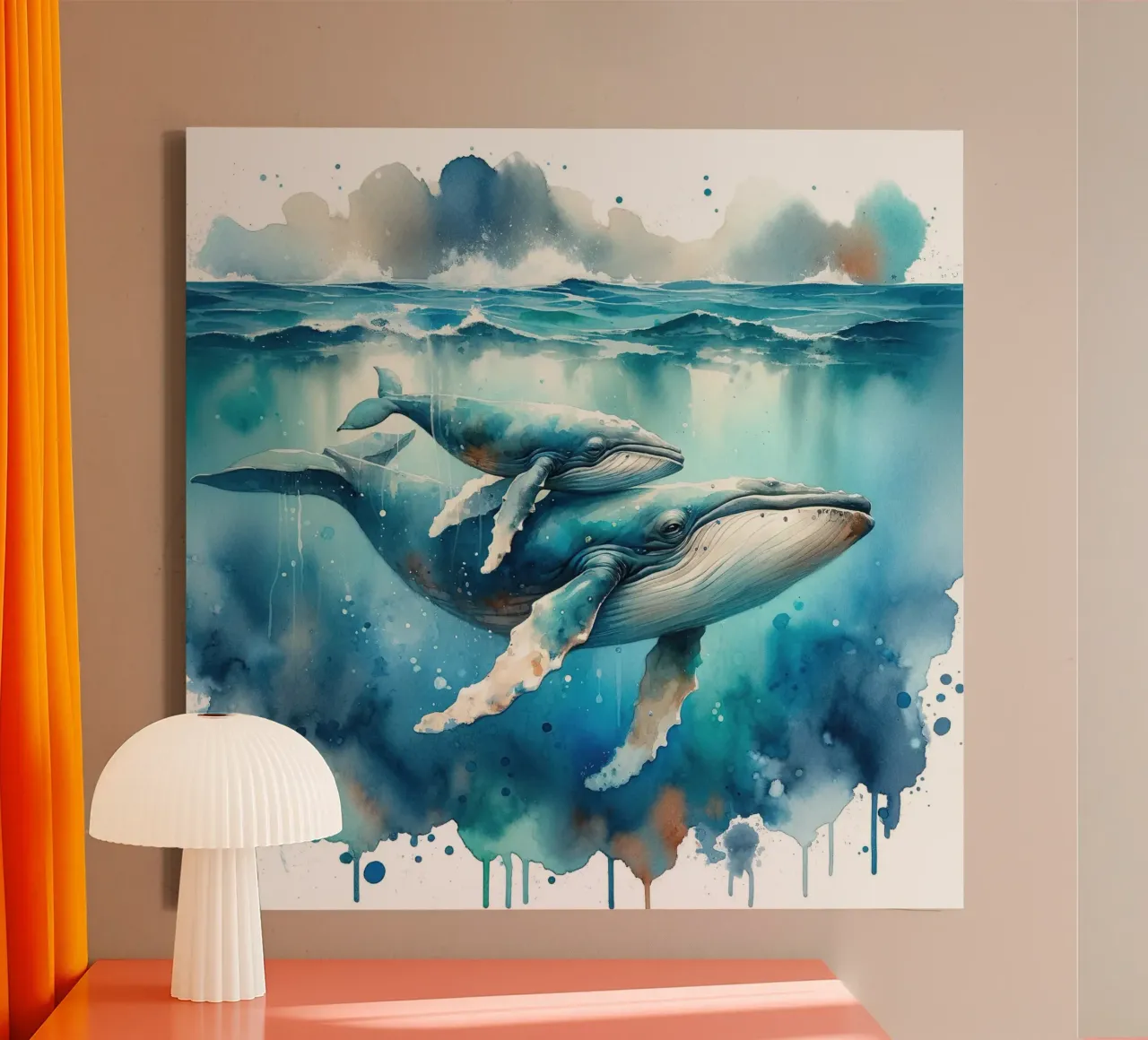 L'abbraccio gentile dell'oceano tela con Cornice a cassetta da Chromatic Fusion Studio