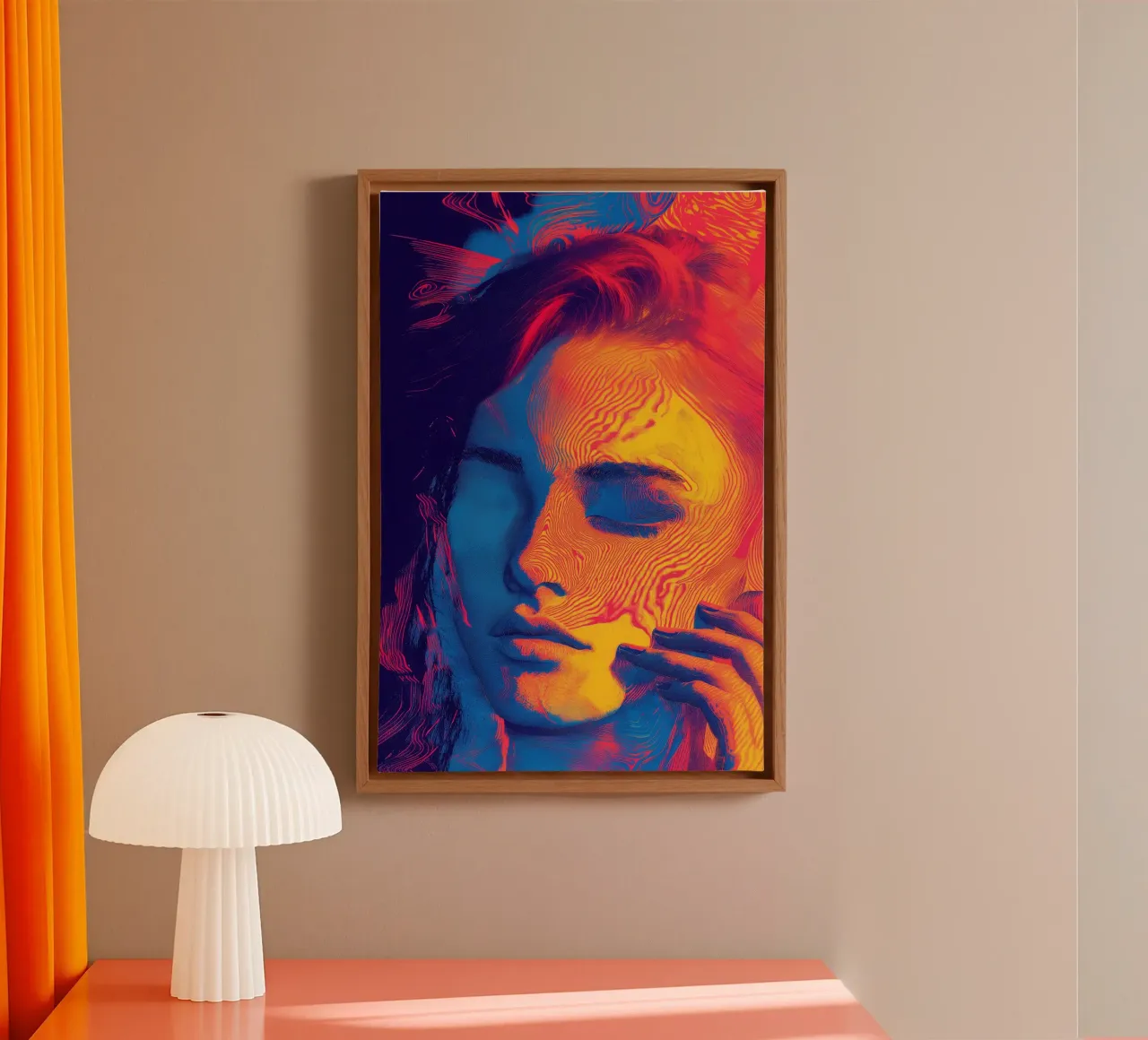 Electric Dreams canvas with Floater frame by Synthaira