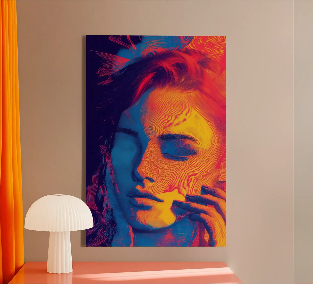 Electric Dreams canvas with Floater frame by Synthaira
