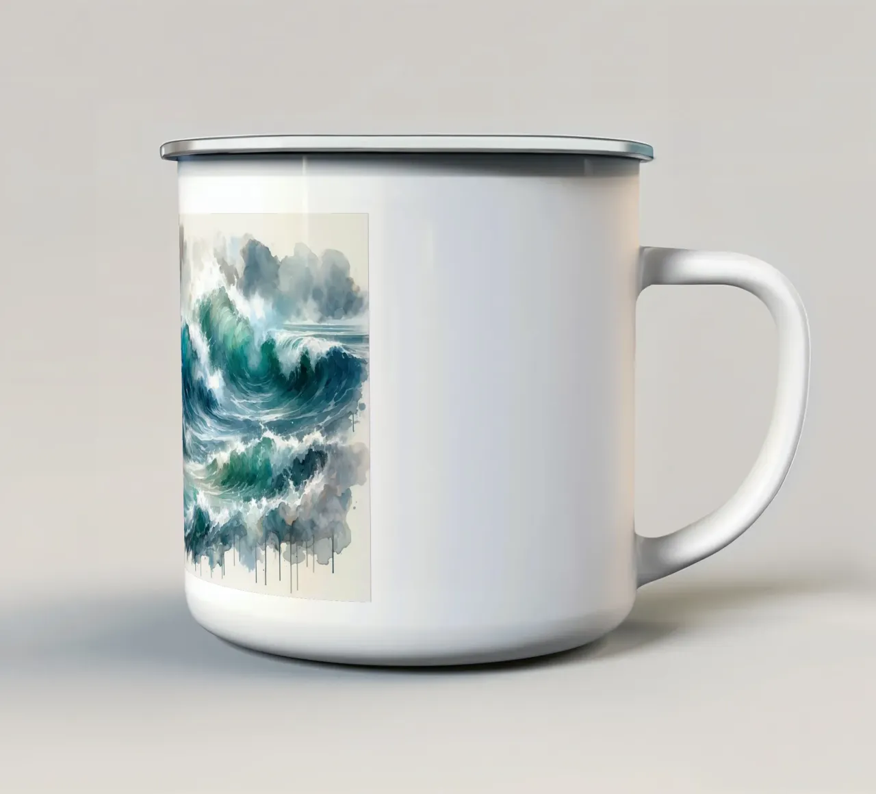 La sinfonia del mare che avvolge tazza in smalto da Chromatic Fusion Studio
