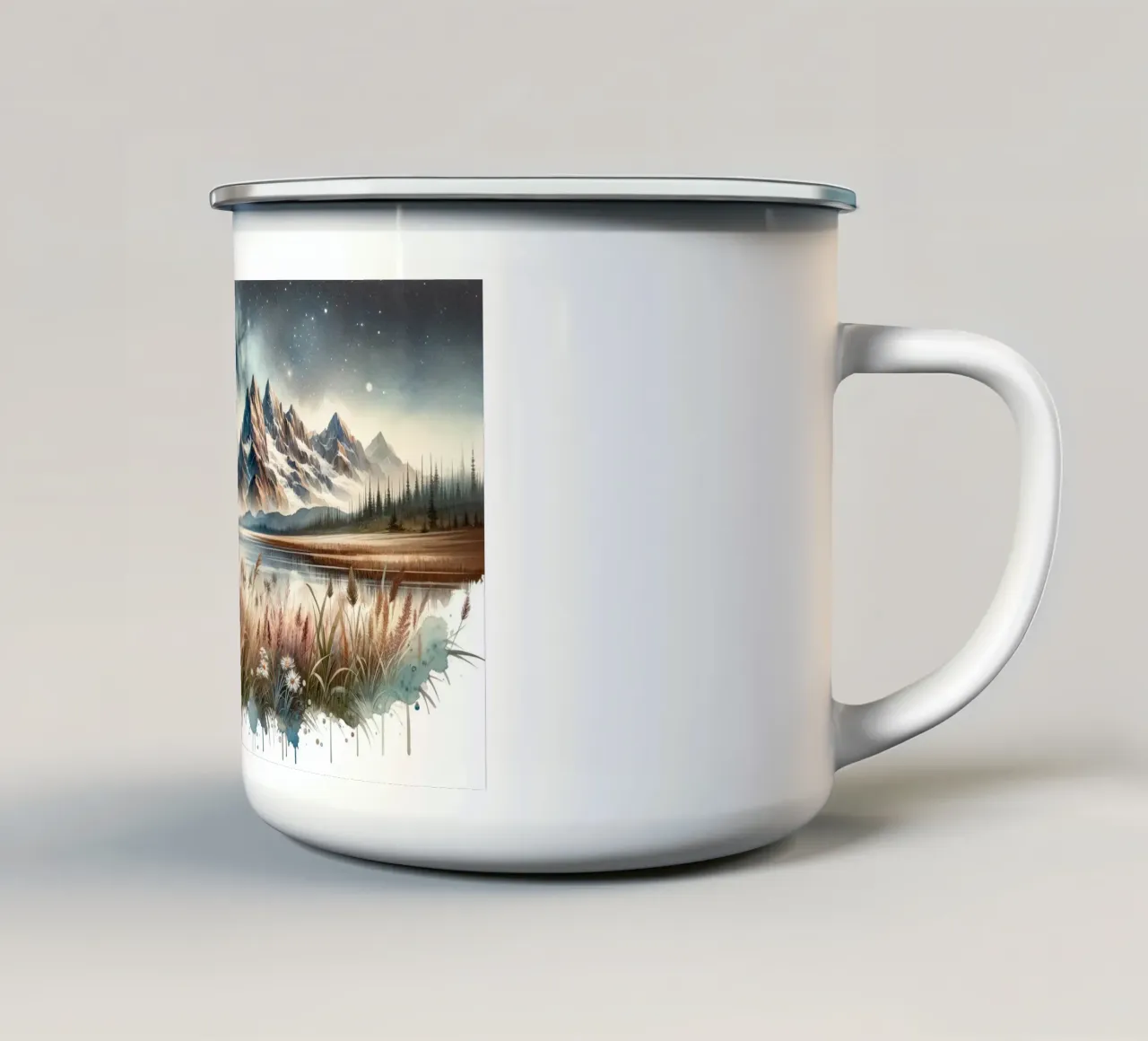 Notte stellata in montagna tazza in smalto da Chromatic Fusion Studio