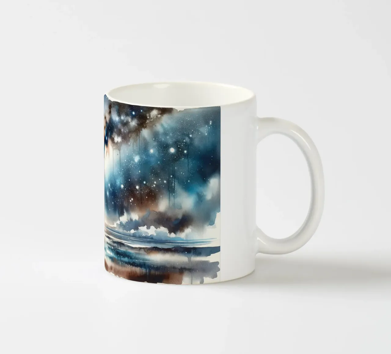 Notte stellata su acque tranquille tazza in ceramica da Chromatic Fusion Studio