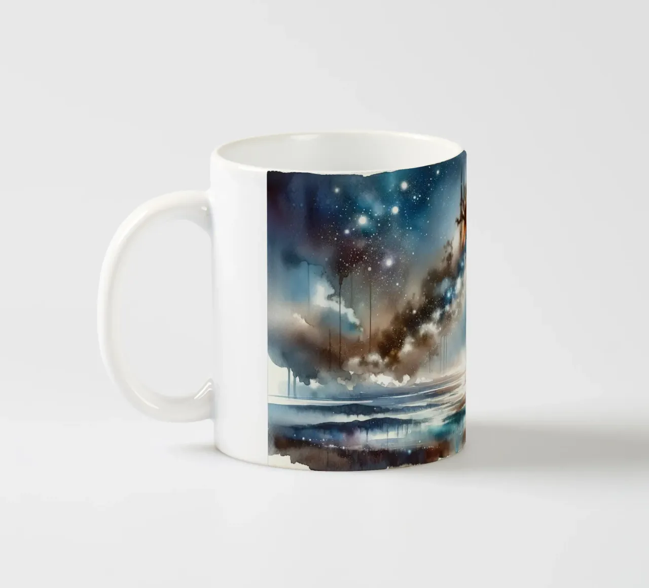 Notte stellata su acque tranquille tazza in ceramica da Chromatic Fusion Studio