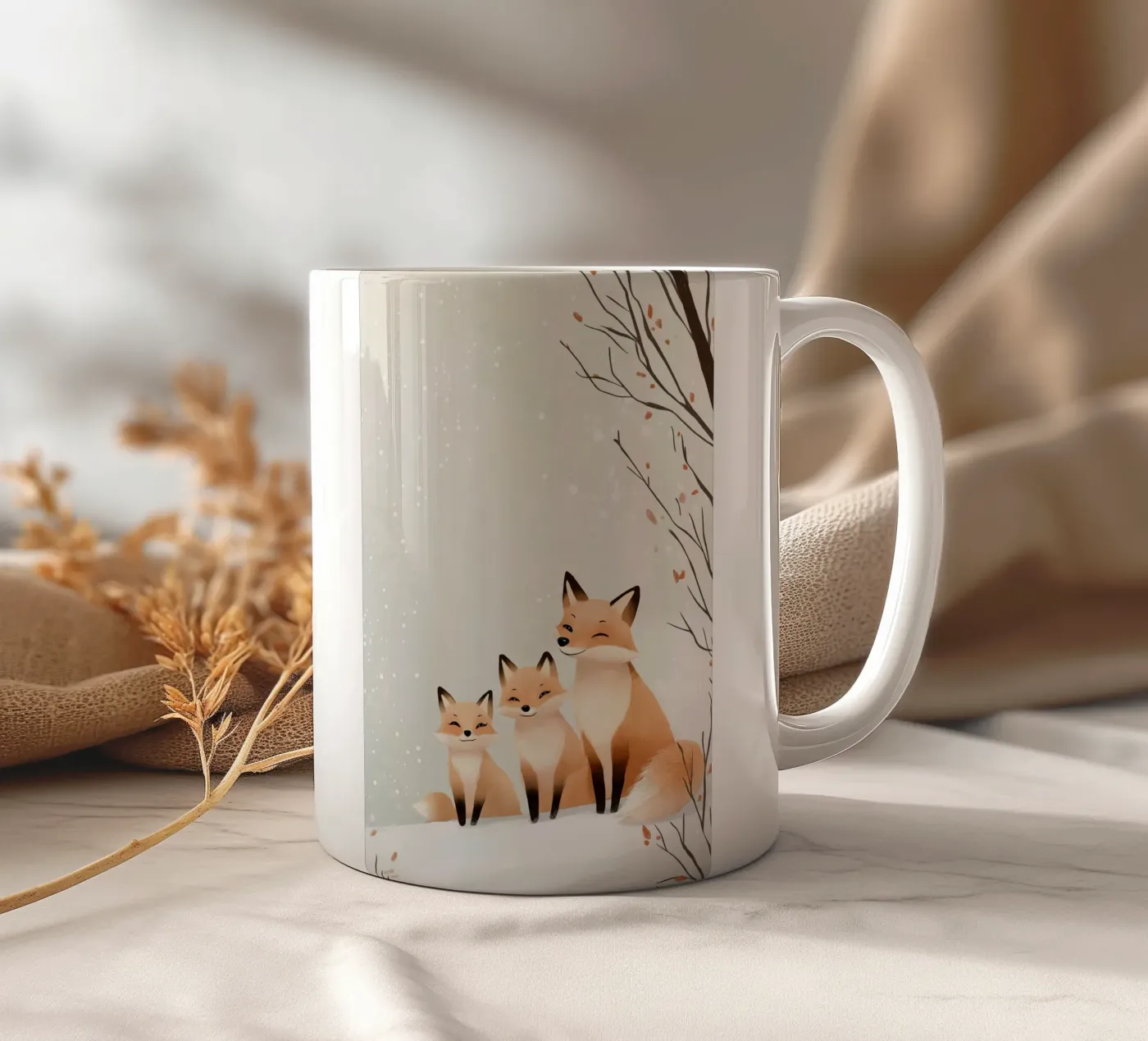 Winter Fox Cuddle tazza in ceramica da SternchenStudio