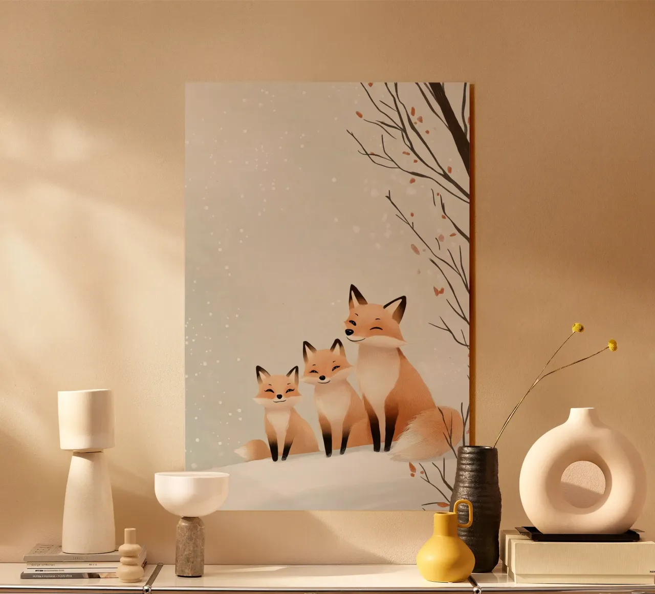 Winter Fox Cuddle plexiglass da Synthaira