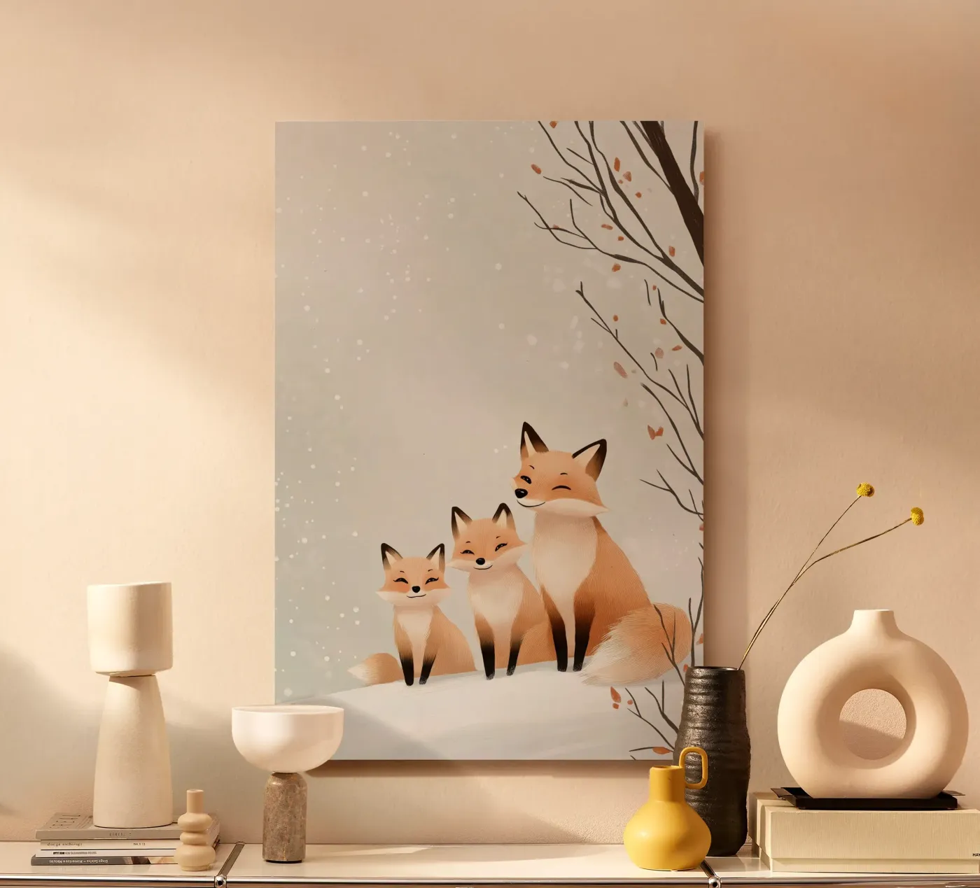 Winter Fox Cuddle alu-dibond by SternchenStudio