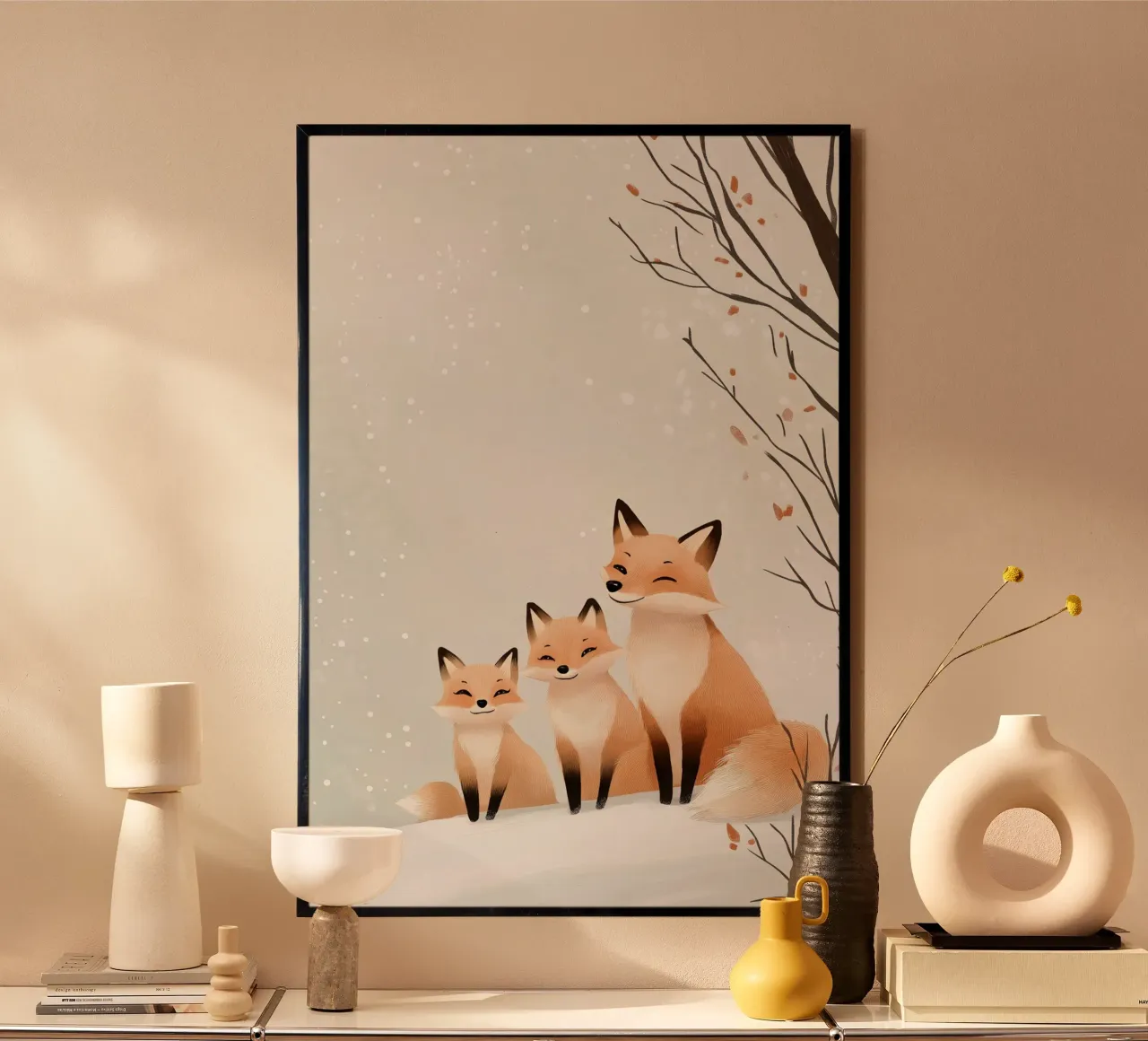 Little fox family carta hahnemühle da Synthaira