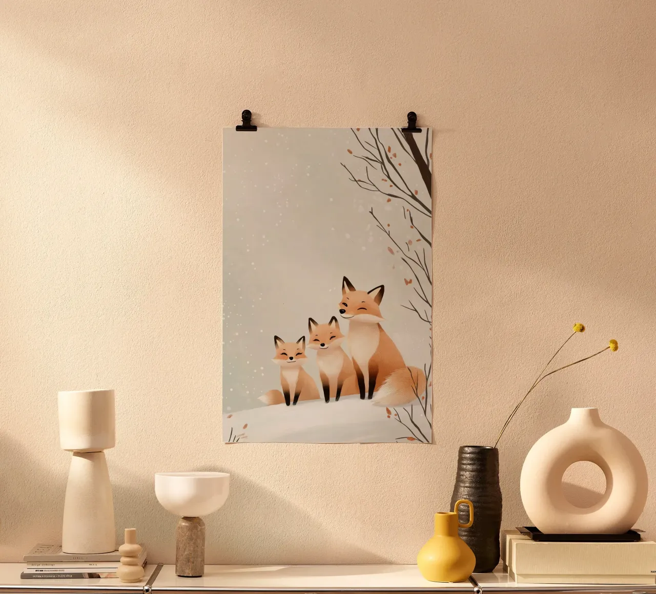 Winter Fox Cuddle poster da Synthaira