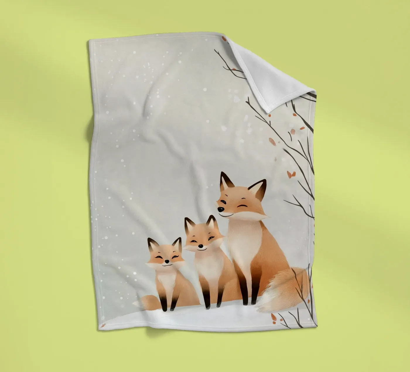 Winter Fox Cuddle fleecedeken van SternchenStudio