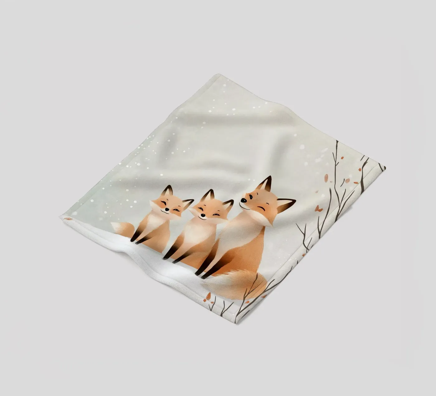 Winter Fox Cuddle fleecedeken van SternchenStudio