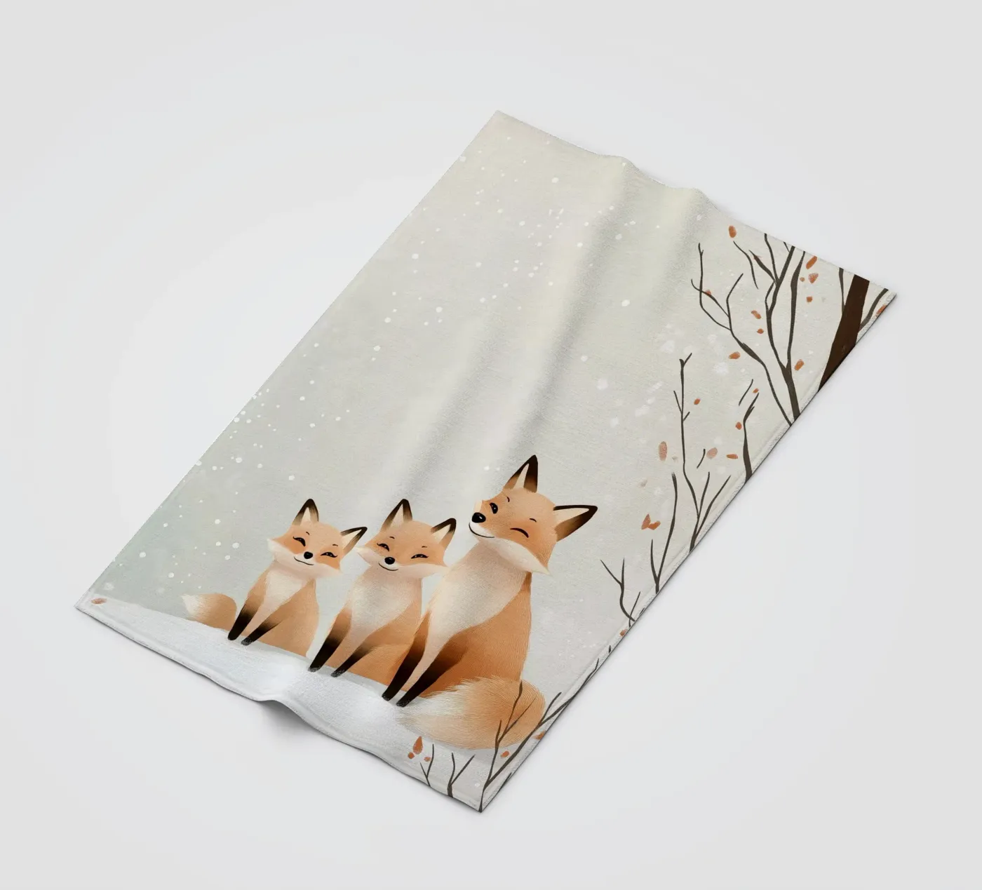Winter Fox Cuddle fleecedeken van SternchenStudio