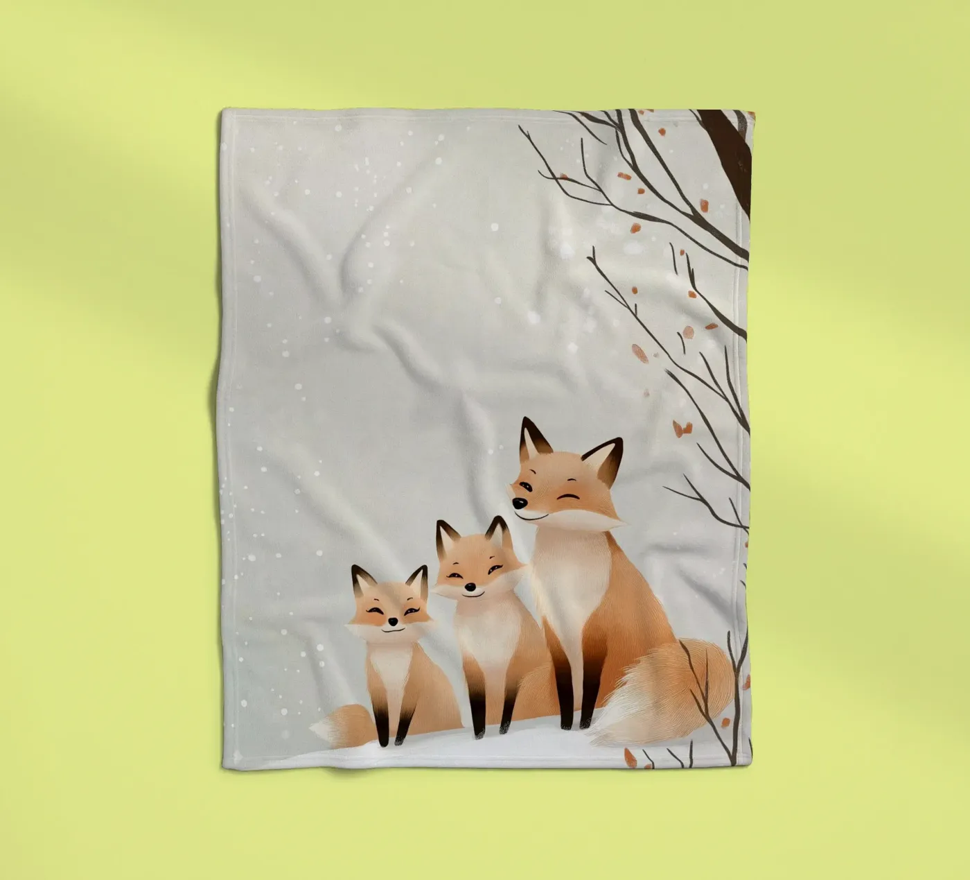 Winter Fox Cuddle fleecedeken van SternchenStudio