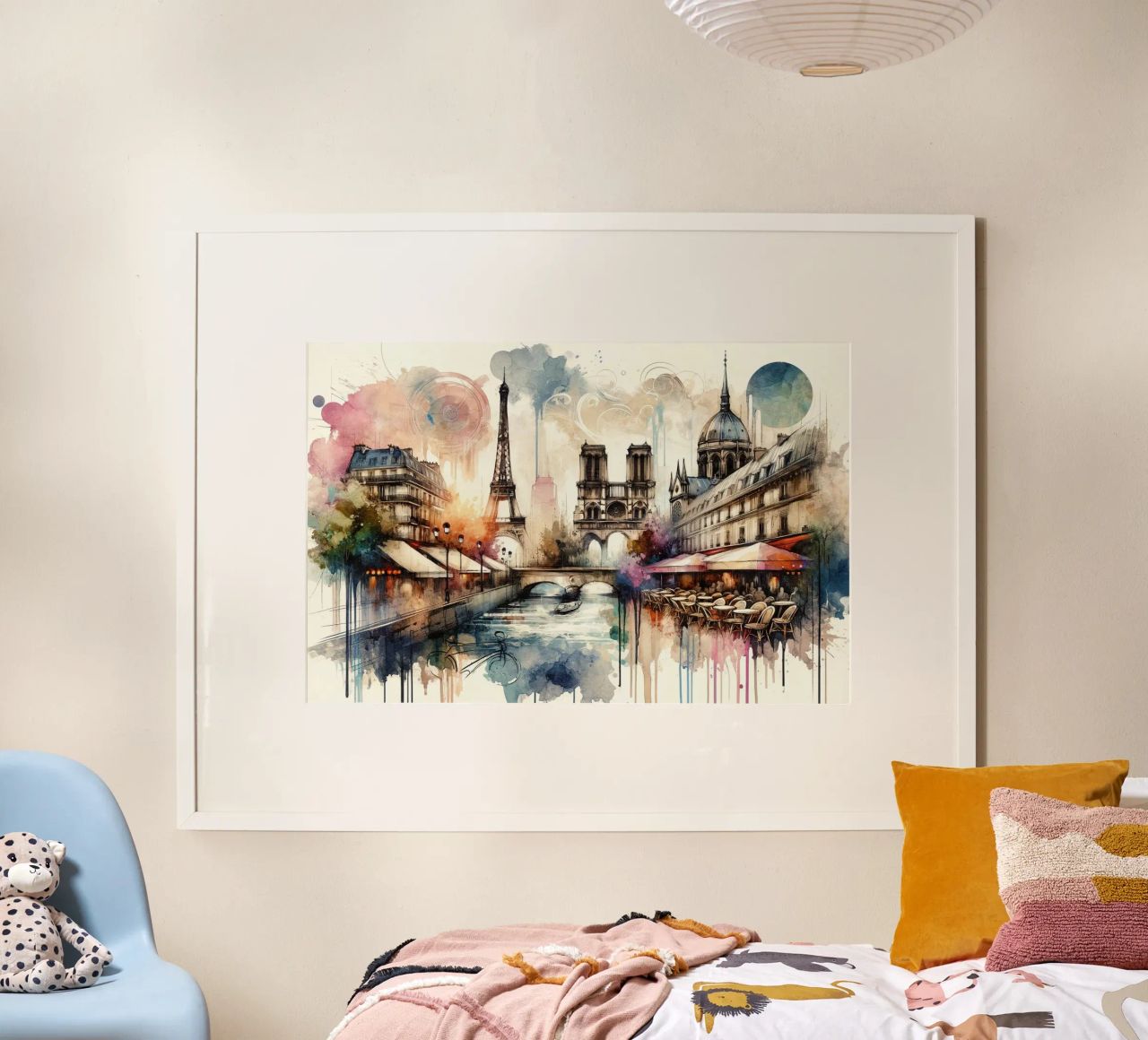 Aquarell Abstrakt Paris Poster von Chromatic Fusion Studio