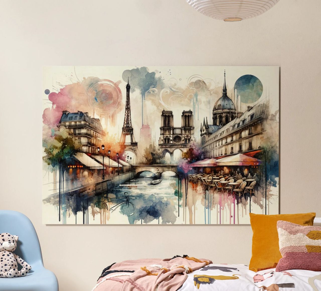 Aquarell Abstrakt Paris Poster von Chromatic Fusion Studio