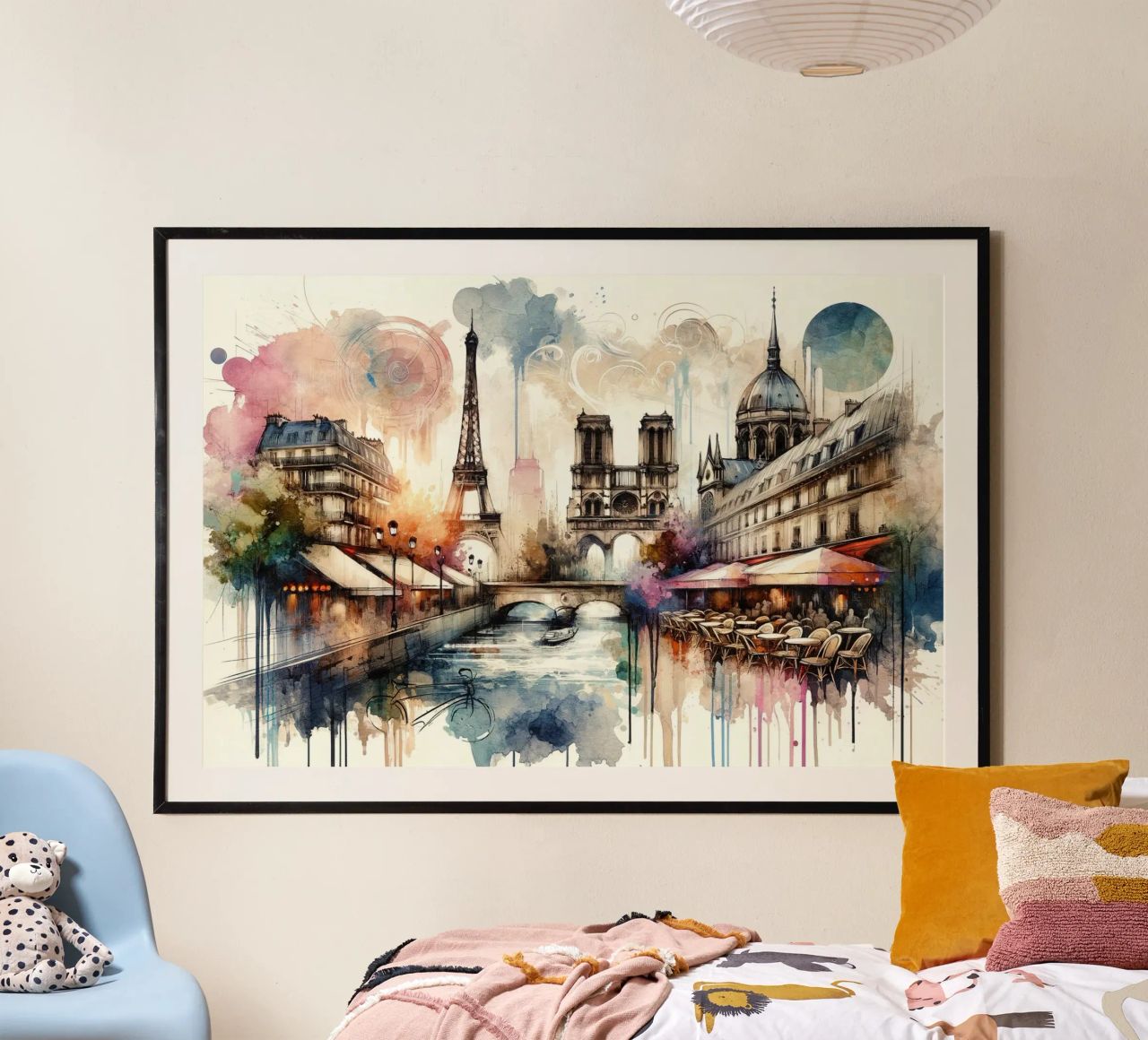 Aquarell Abstrakt Paris Poster von Chromatic Fusion Studio