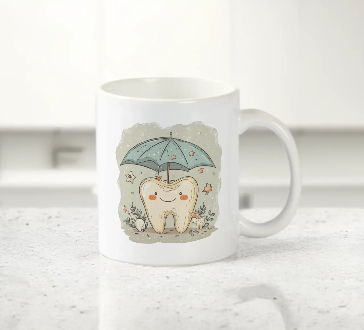 Happy tooth tazza in ceramica da Synthaira