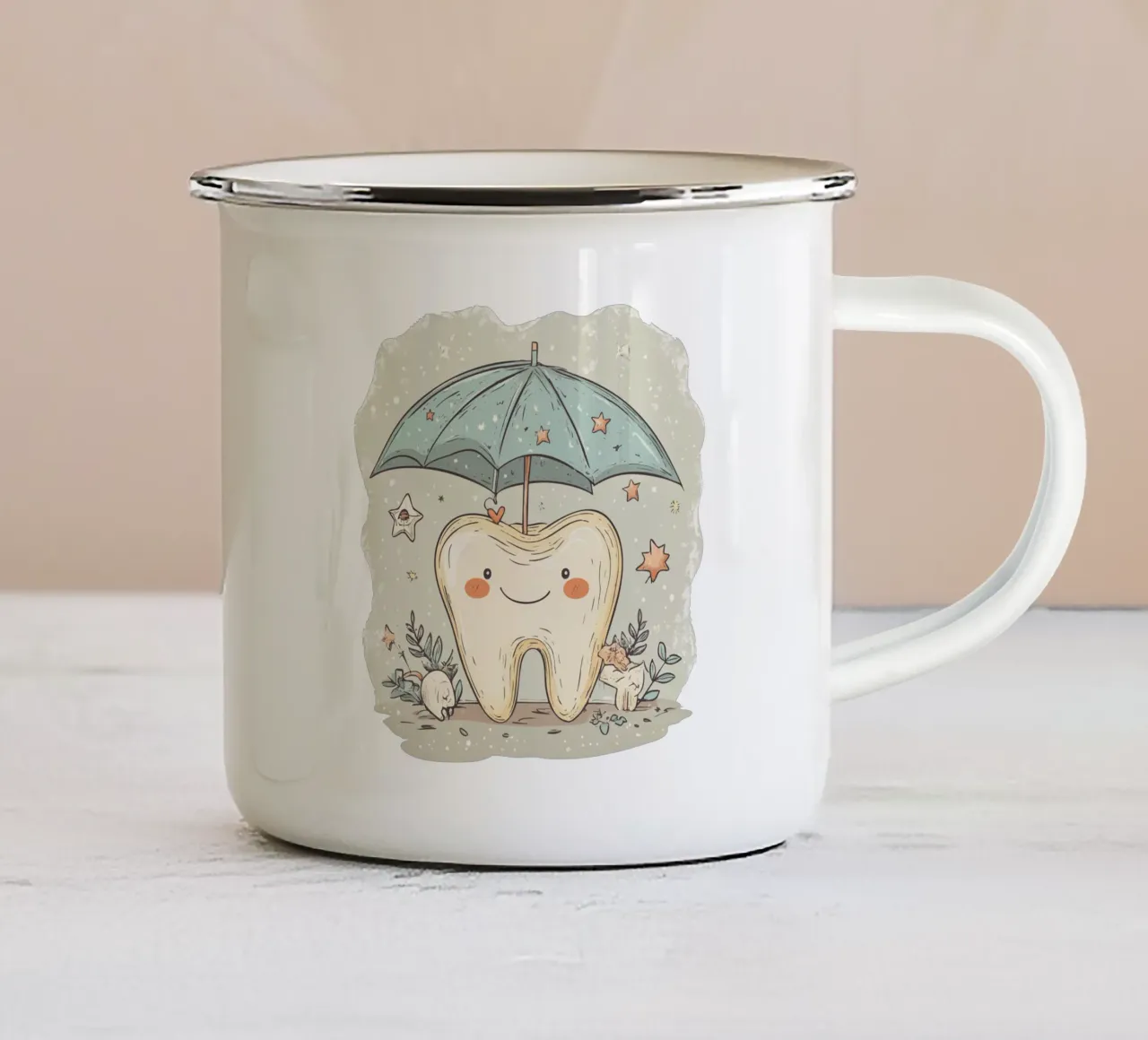 Happy tooth tazza in smalto da Synthaira