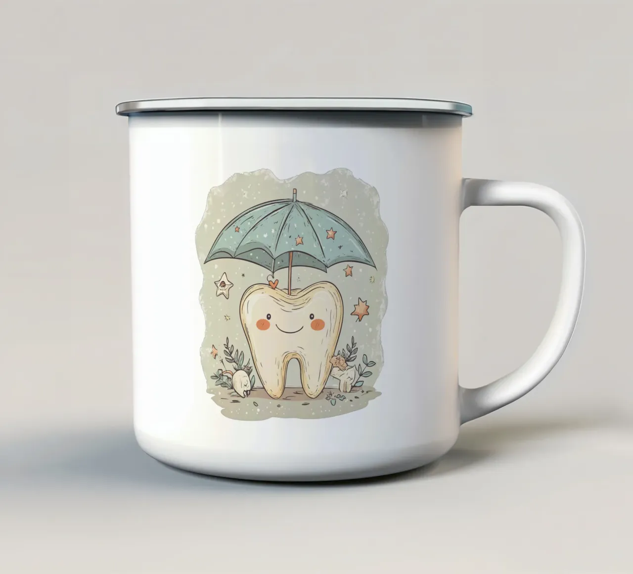 Happy tooth tazza in smalto da Synthaira