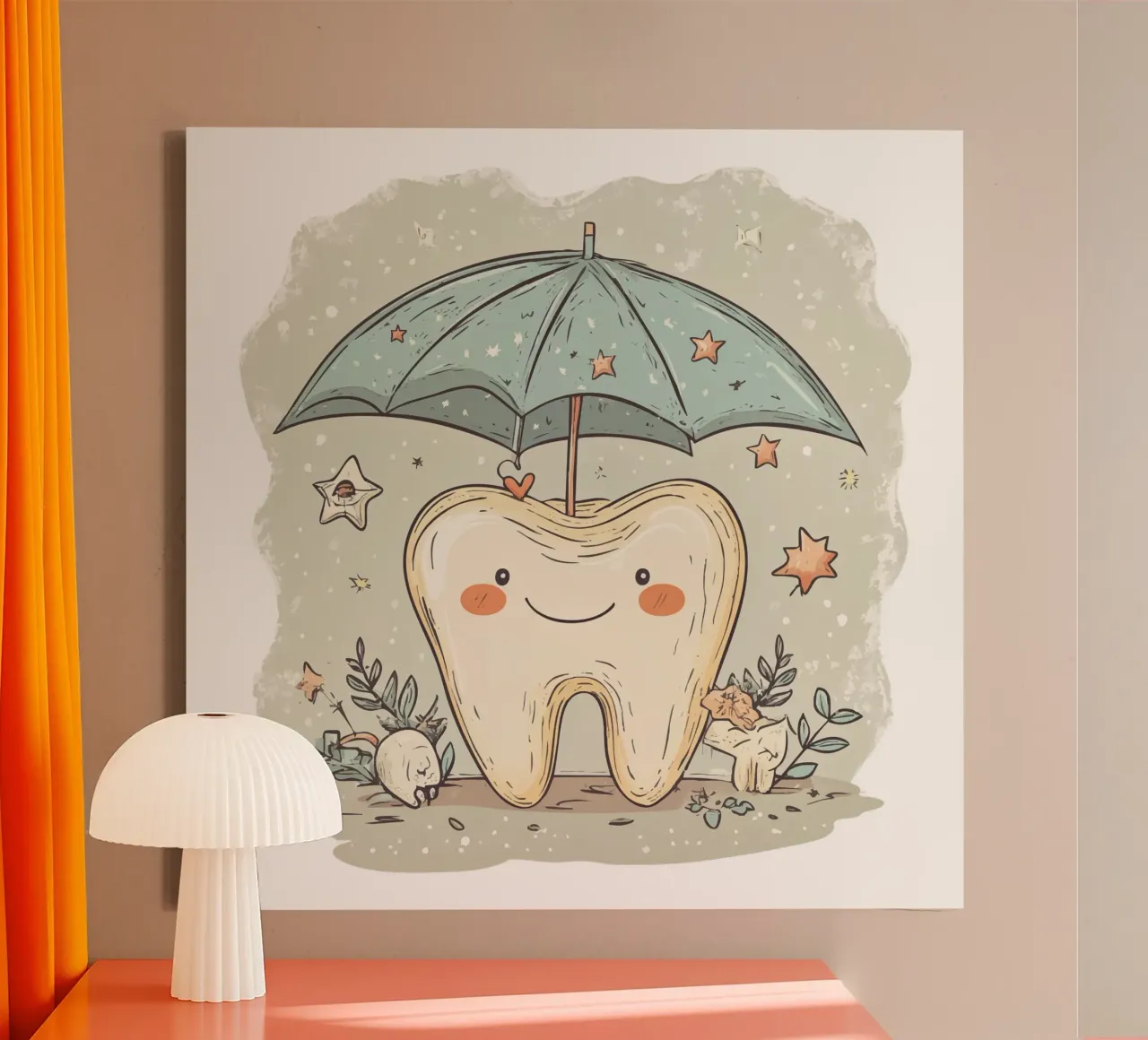 Happy tooth tela con Cornice a cassetta da Synthaira