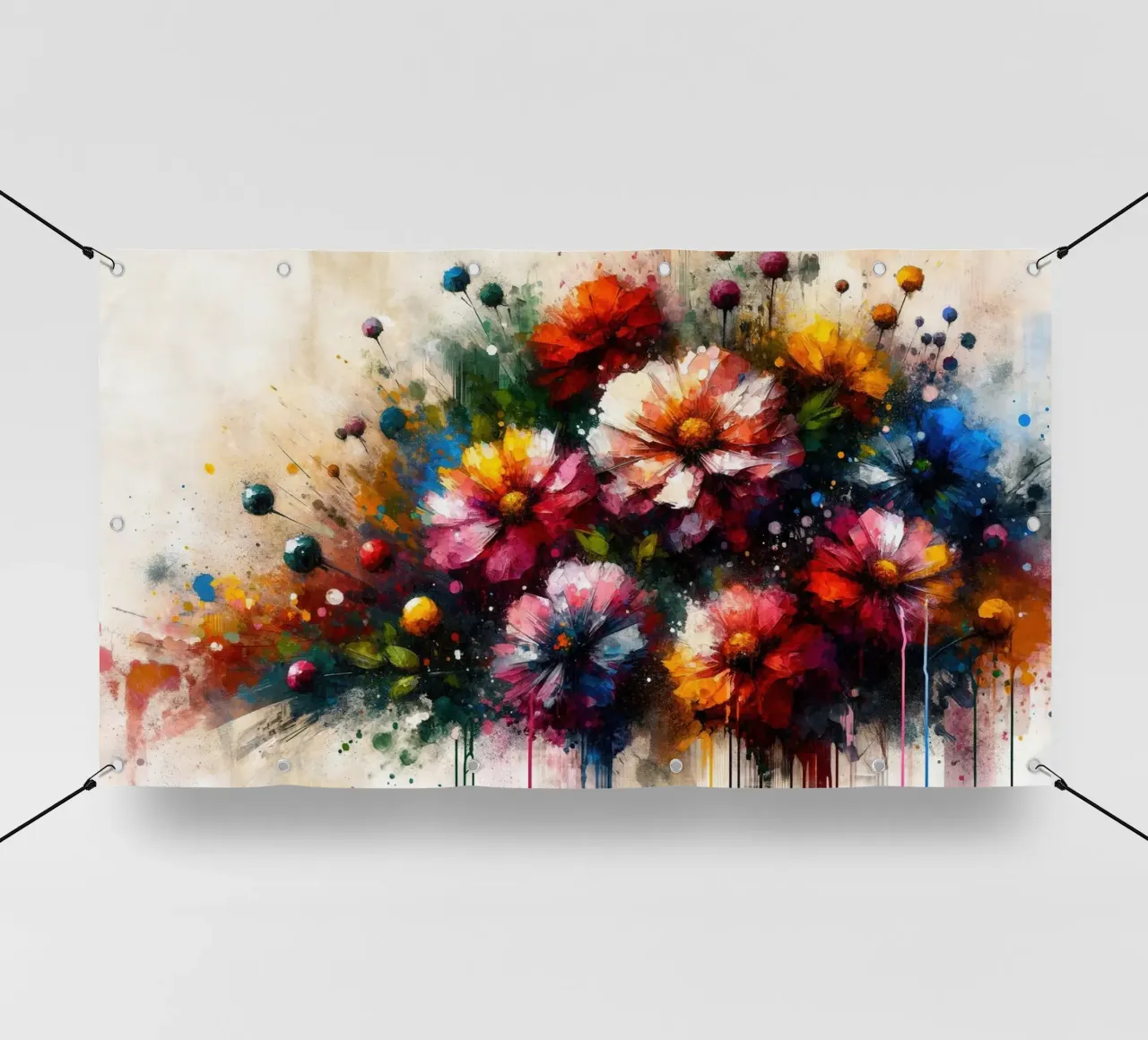 Giardino colorato ad acquerello telo in pvc da Chromatic Fusion Studio