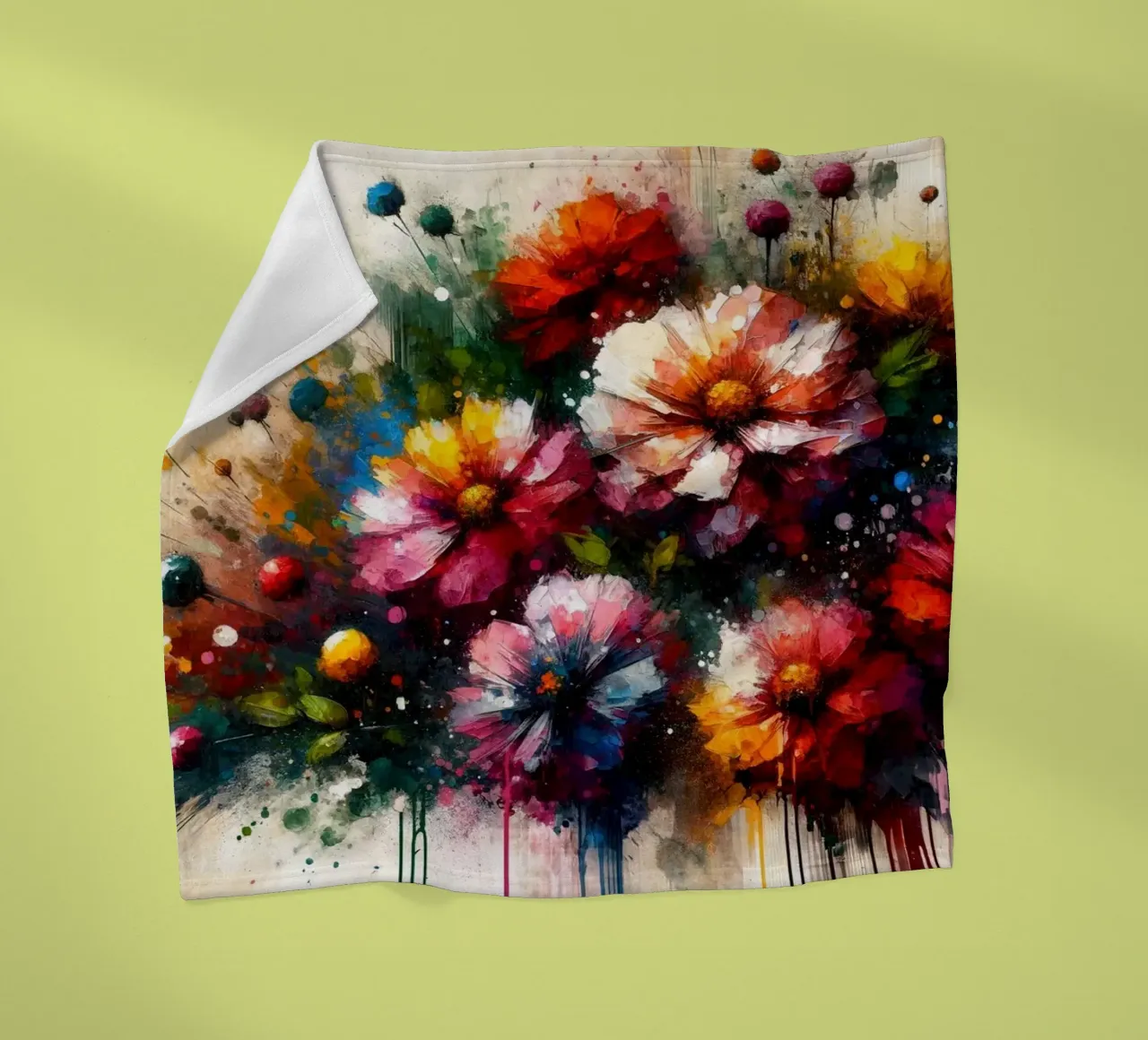 Giardino colorato ad acquerello coperta in pile da Chromatic Fusion Studio