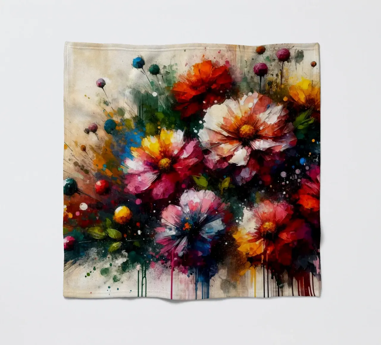 Giardino colorato ad acquerello coperta in pile da Chromatic Fusion Studio