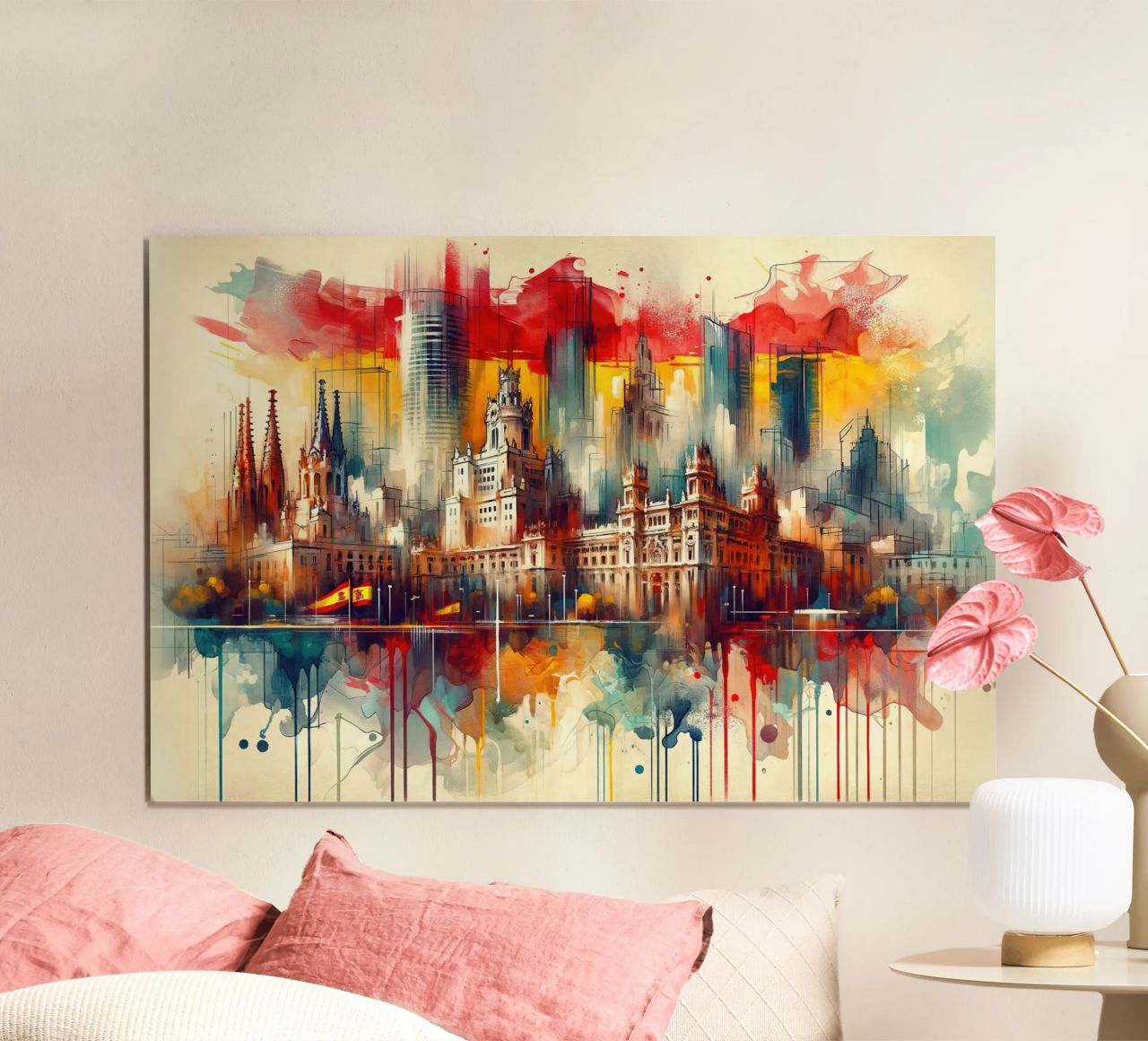 Watercolor Landmarks Spain poster by Chromatic Fusion Studio