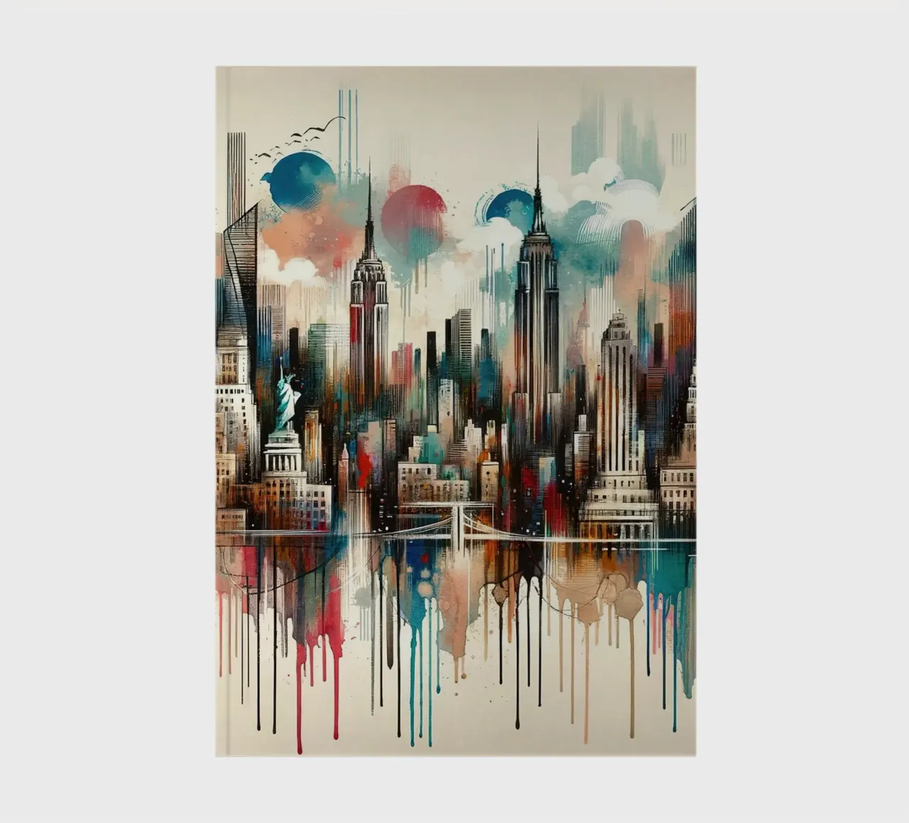 Watercolor New York Skyline notebook by Chromatic Fusion Studio