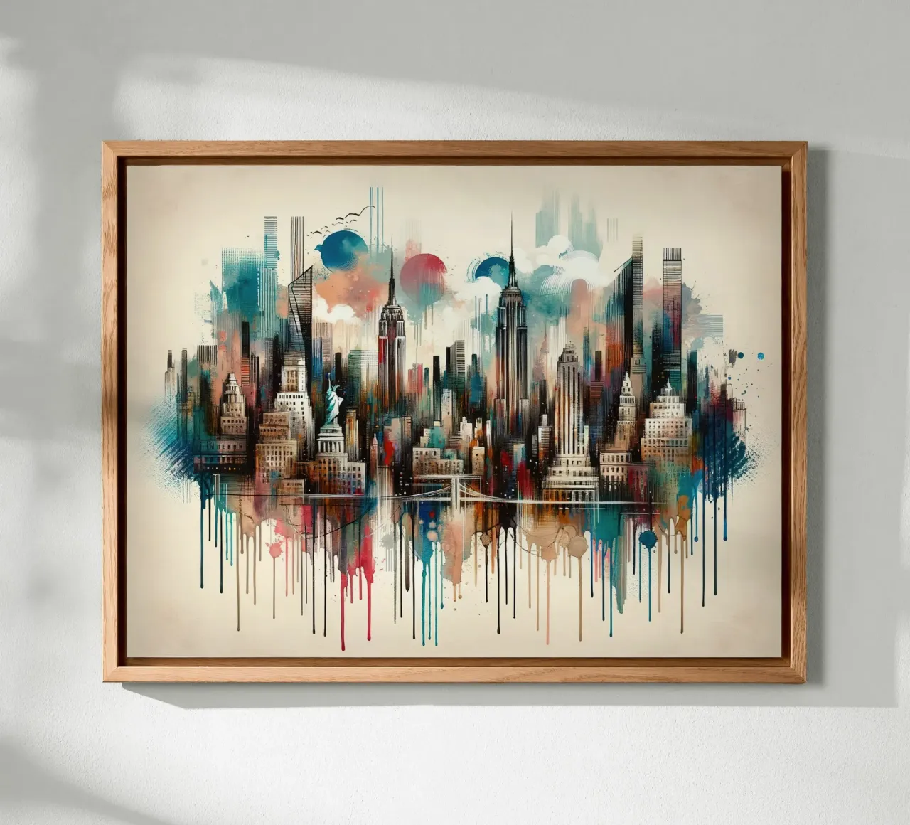 Watercolor New York Skyline forex plate by Chromatic Fusion Studio