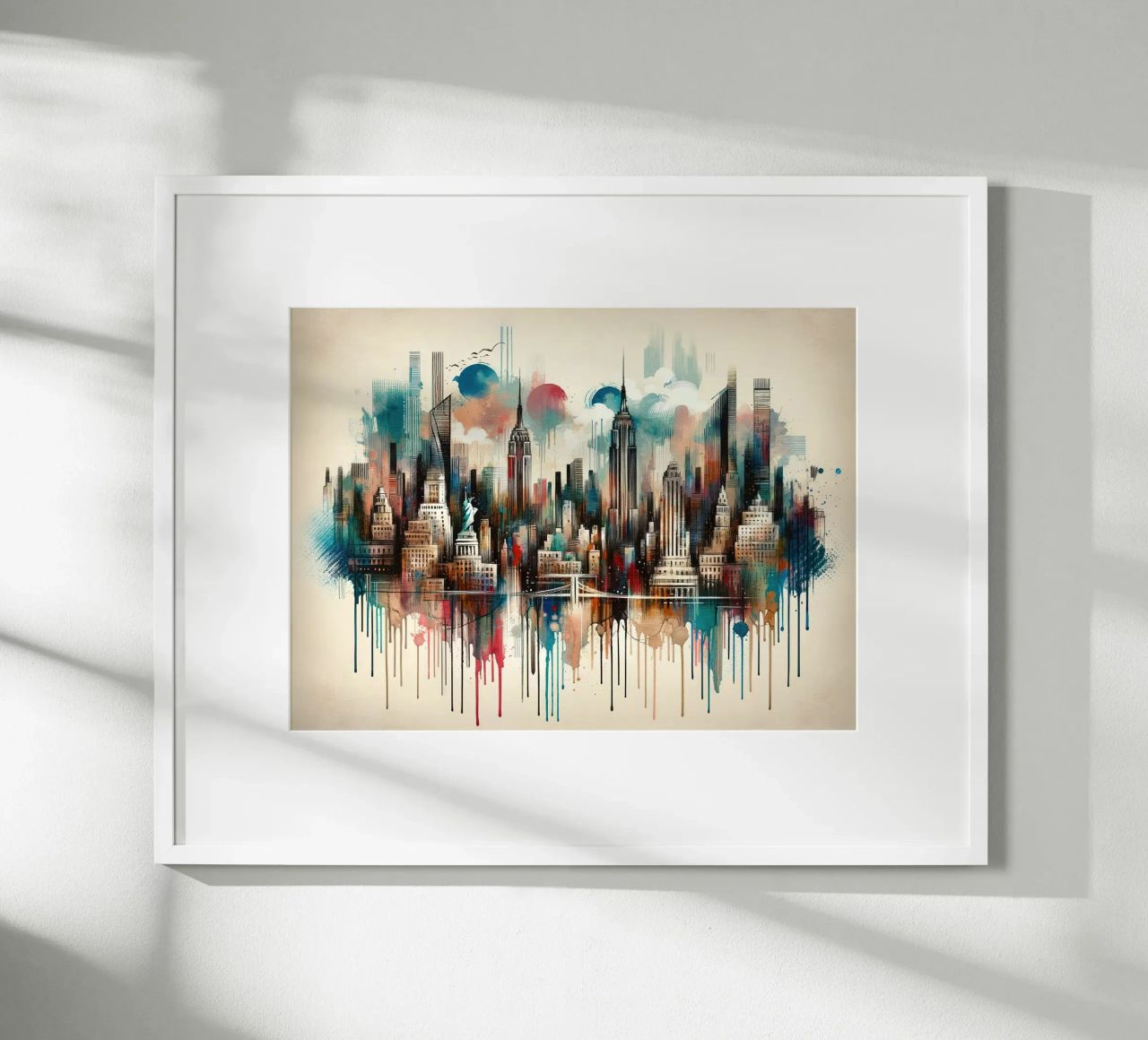 Aquarell New Yorker Skyline Poster von Chromatic Fusion Studio