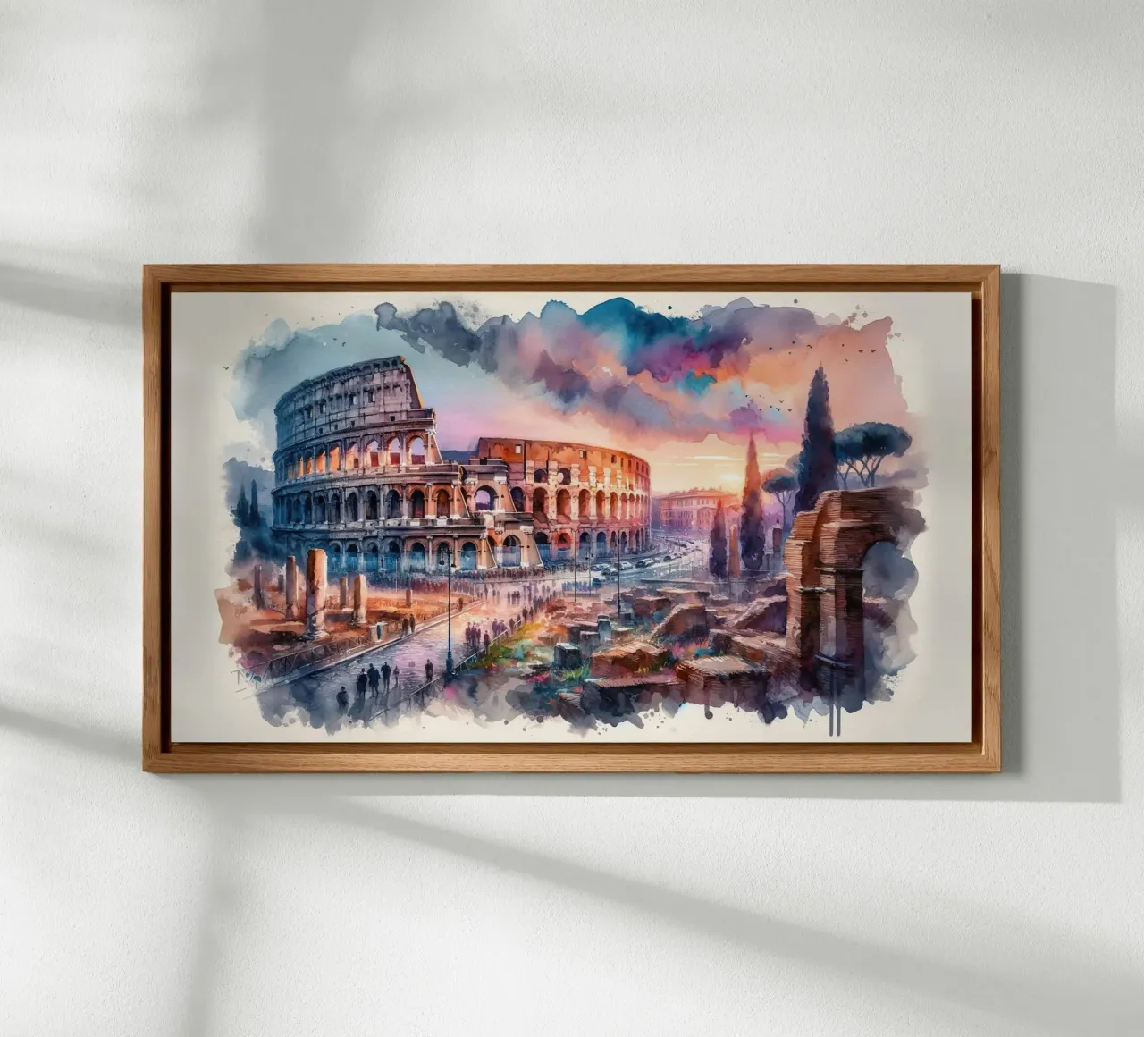 Acuarela Roma Coliseo aluminio dibond de Chromatic Fusion Studio