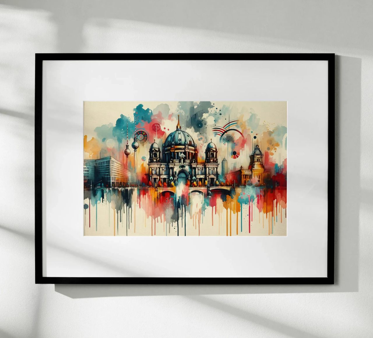 Aquarelle de l'horizon de Berlin poster de Chromatic Fusion Studio
