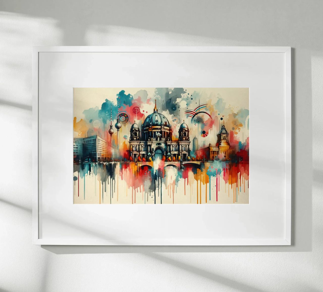 Aquarelle de l'horizon de Berlin poster de Chromatic Fusion Studio