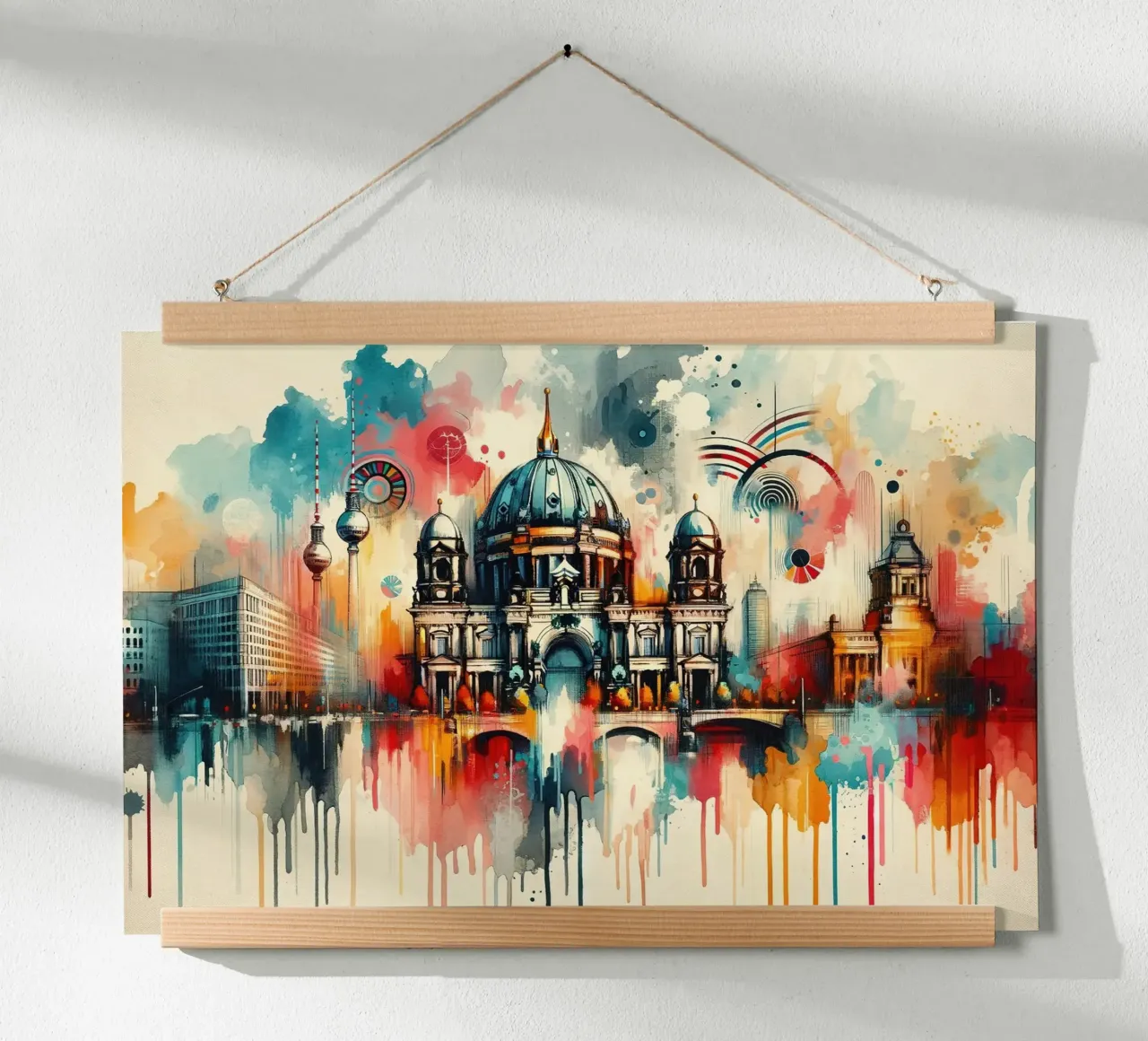 Watercolor Skyline Berlin poster by Chromatic Fusion Studio