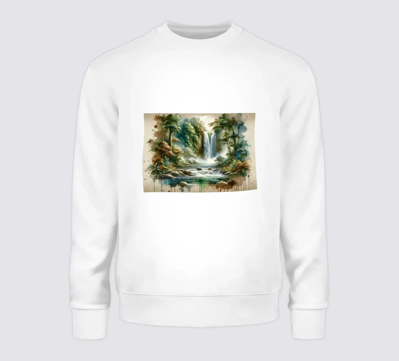 Acquerello Cascata tropicale felpa da Chromatic Fusion Studio