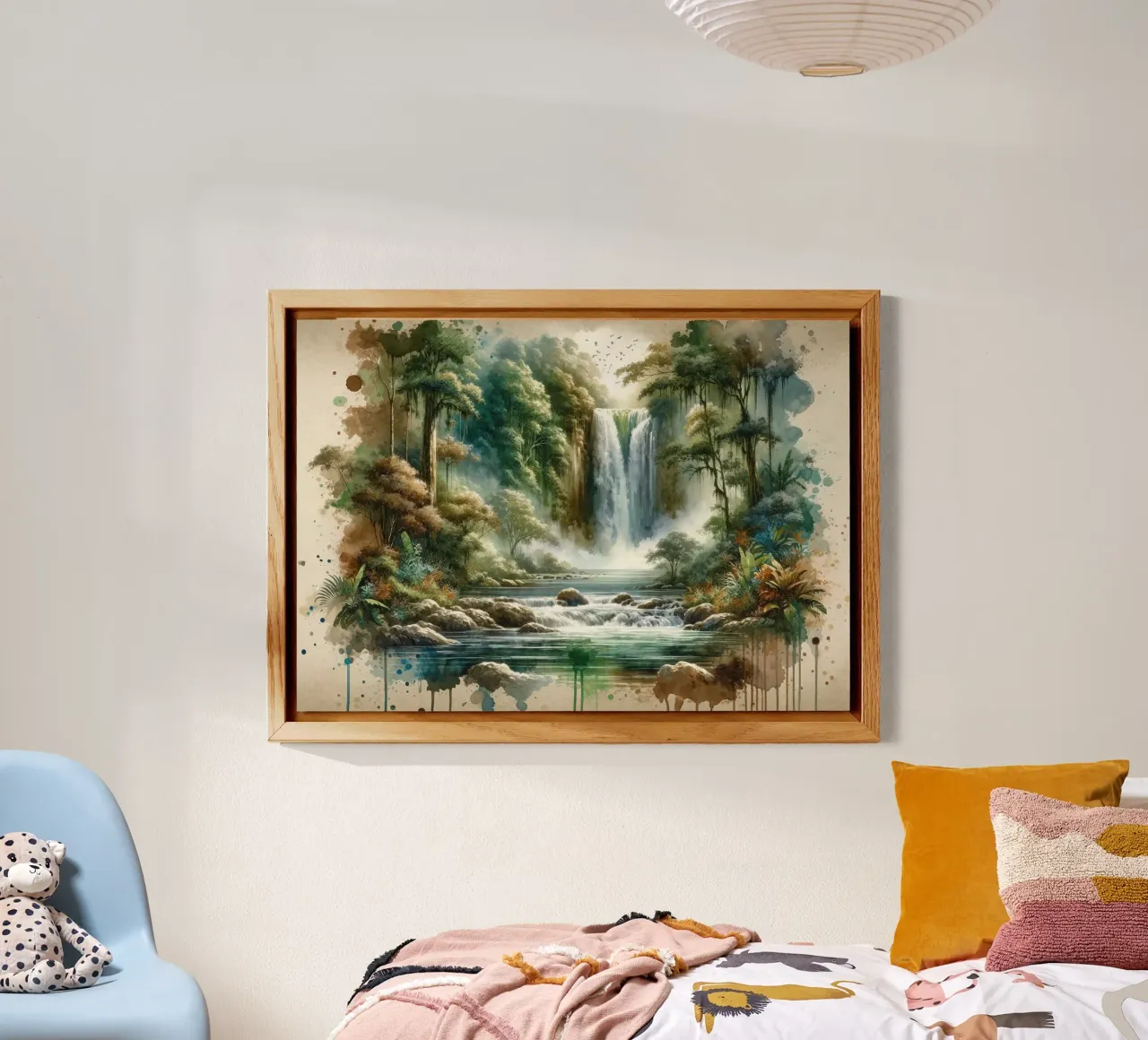 Acquerello Cascata tropicale alluminio dibond da Chromatic Fusion Studio