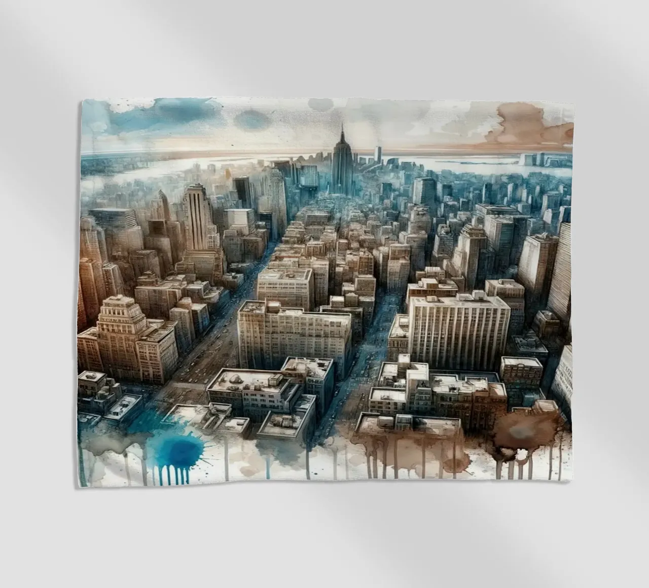 Watercolor Urban Symphony beach towel by Chromatic Fusion Studio