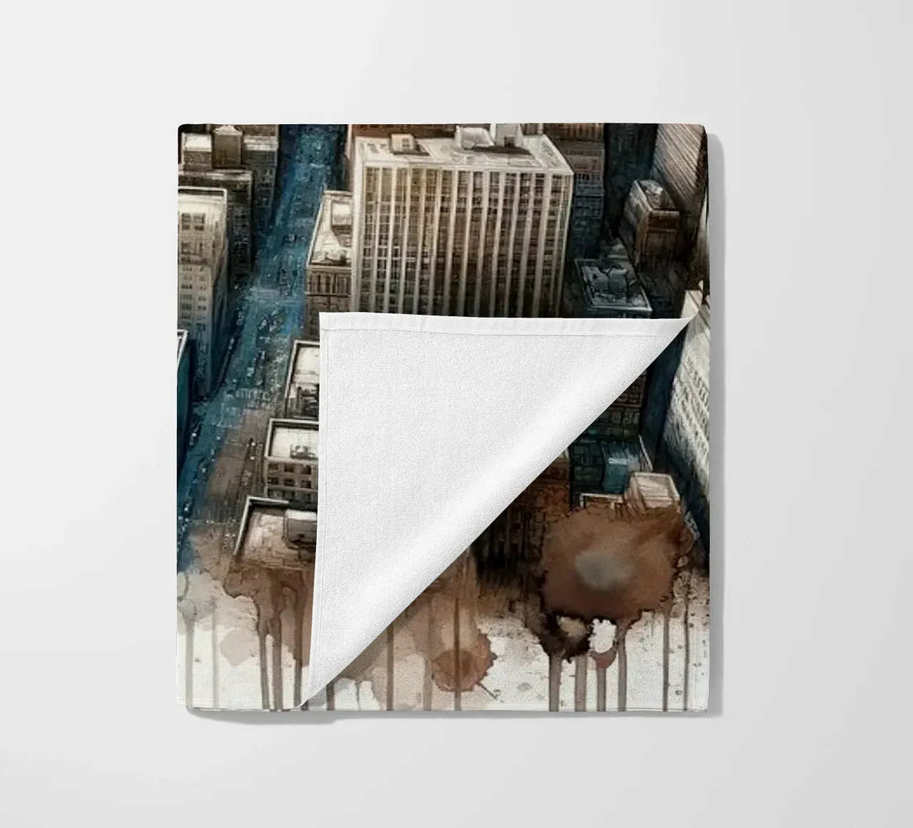 Watercolor Urban Symphony beach towel by Chromatic Fusion Studio