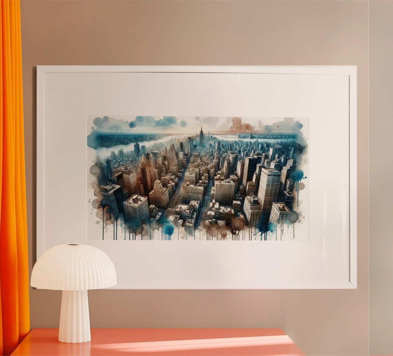 Symphonie urbaine aquarelle poster de Chromatic Fusion Studio