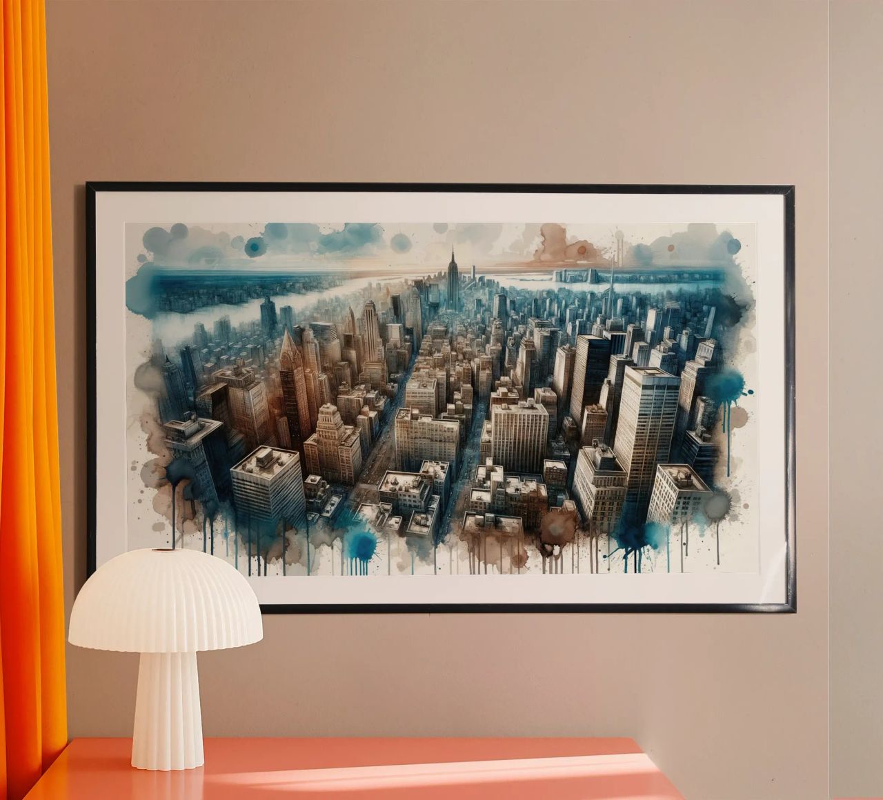 Symphonie urbaine aquarelle poster de Chromatic Fusion Studio