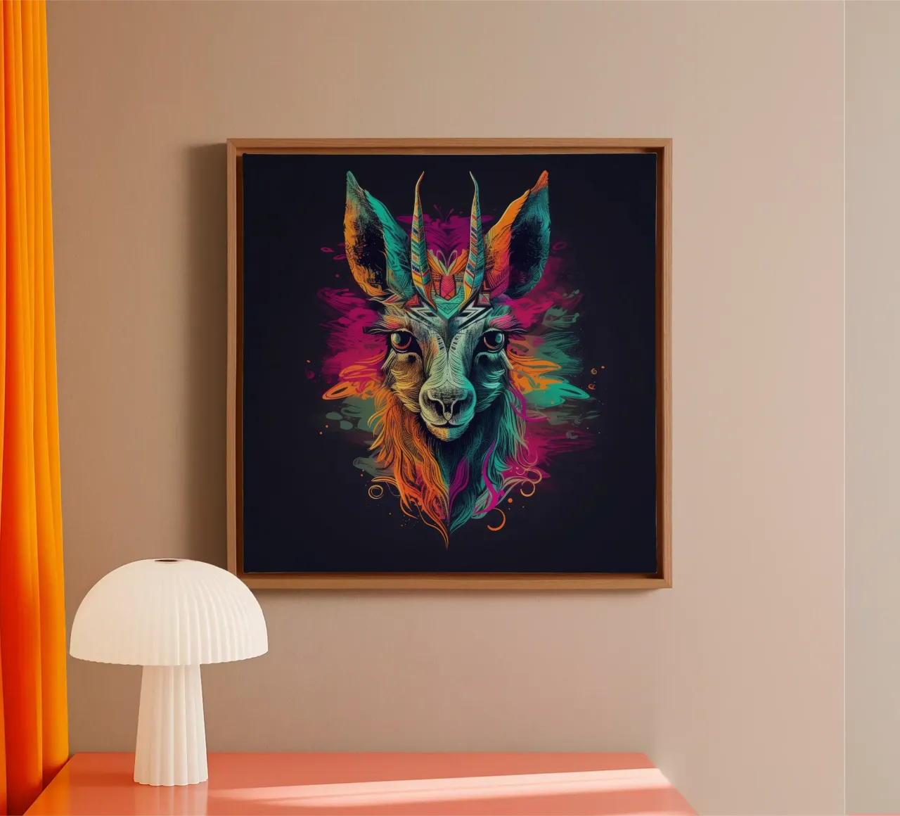 Fiamma Tatoo tela con Cornice a cassetta da Animal Portraits