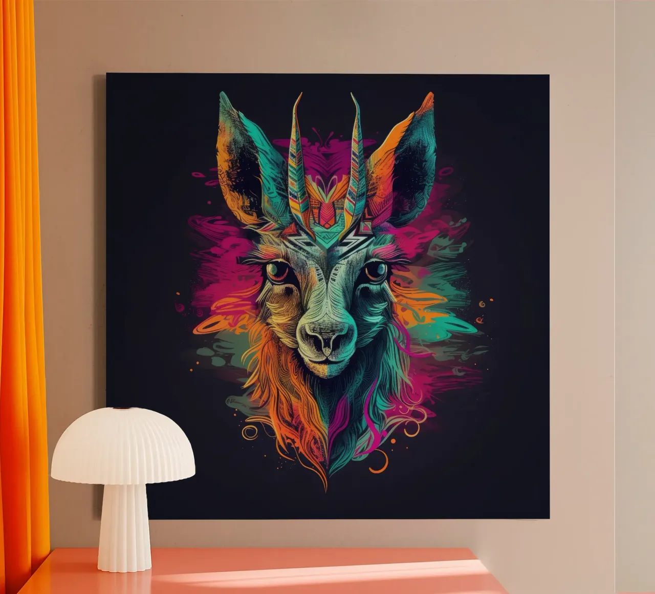 Fiamma Tatoo tela con Cornice a cassetta da Animal Portraits