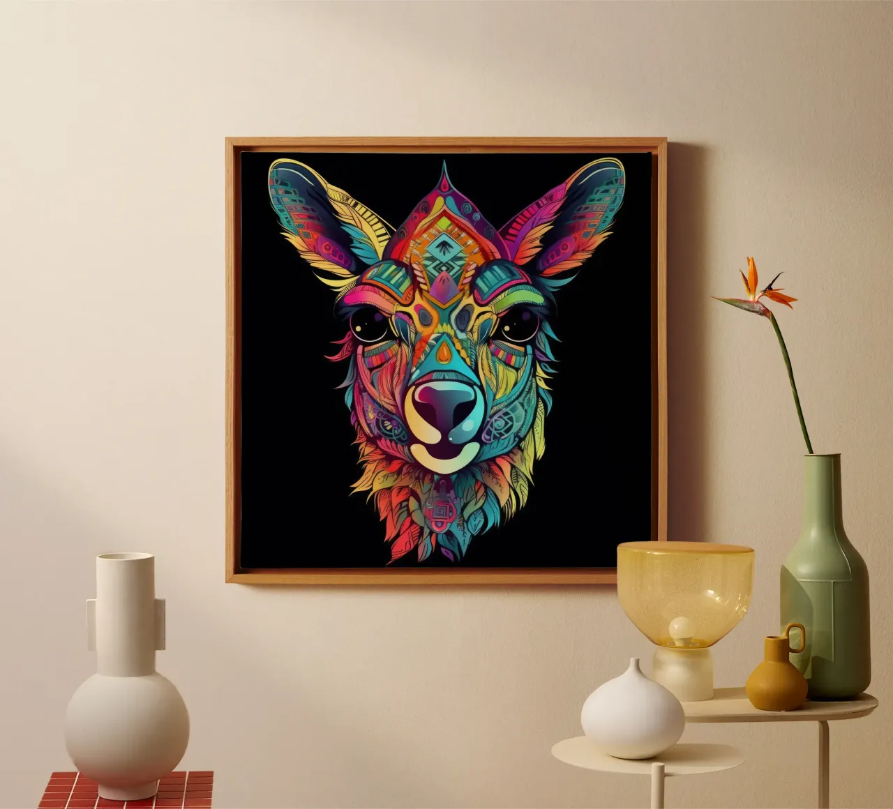 Fiamma Tatoo tela con Cornice a cassetta da Animal Portraits