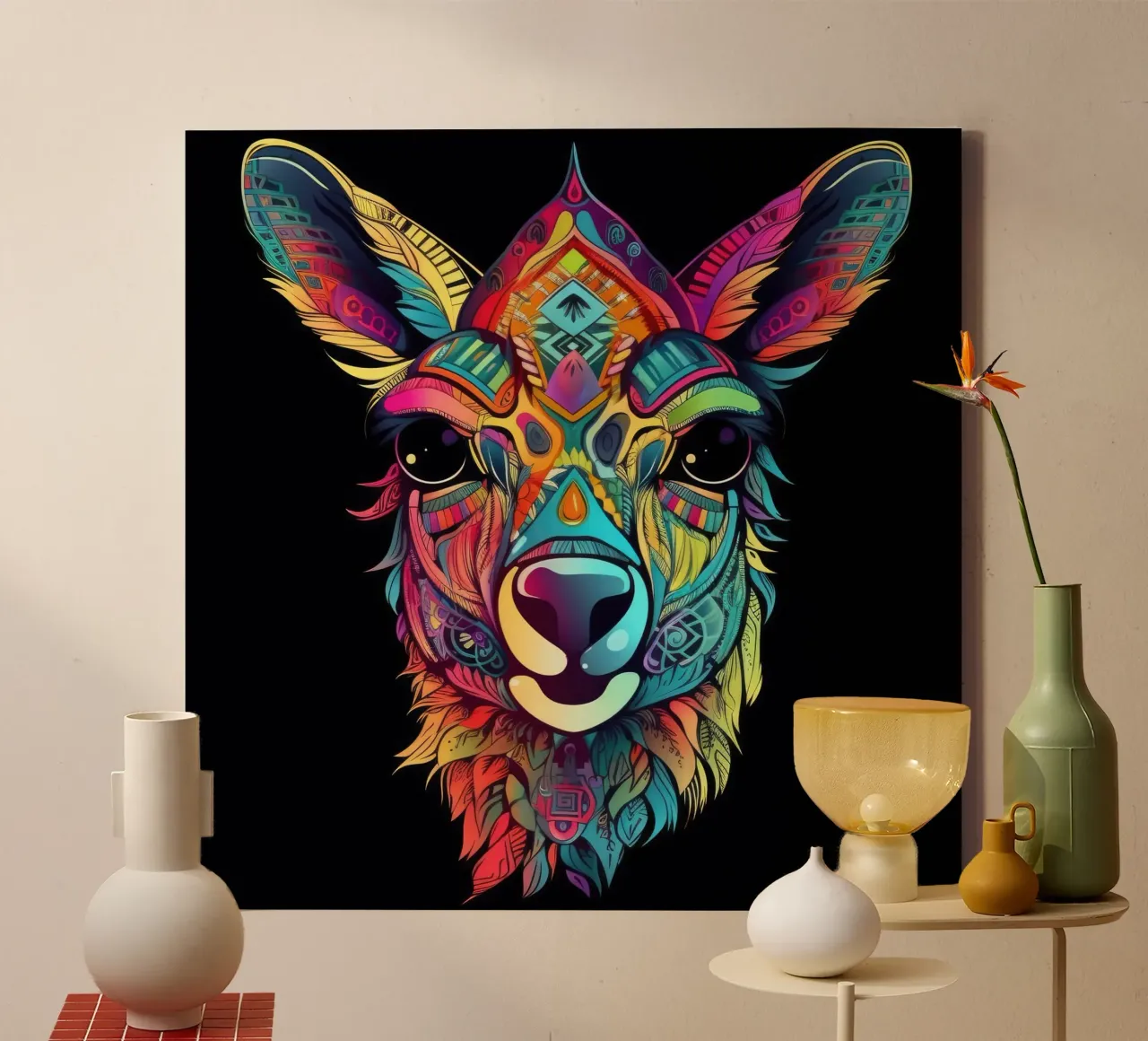 Fiamma Tatoo tela con Cornice a cassetta da Animal Portraits