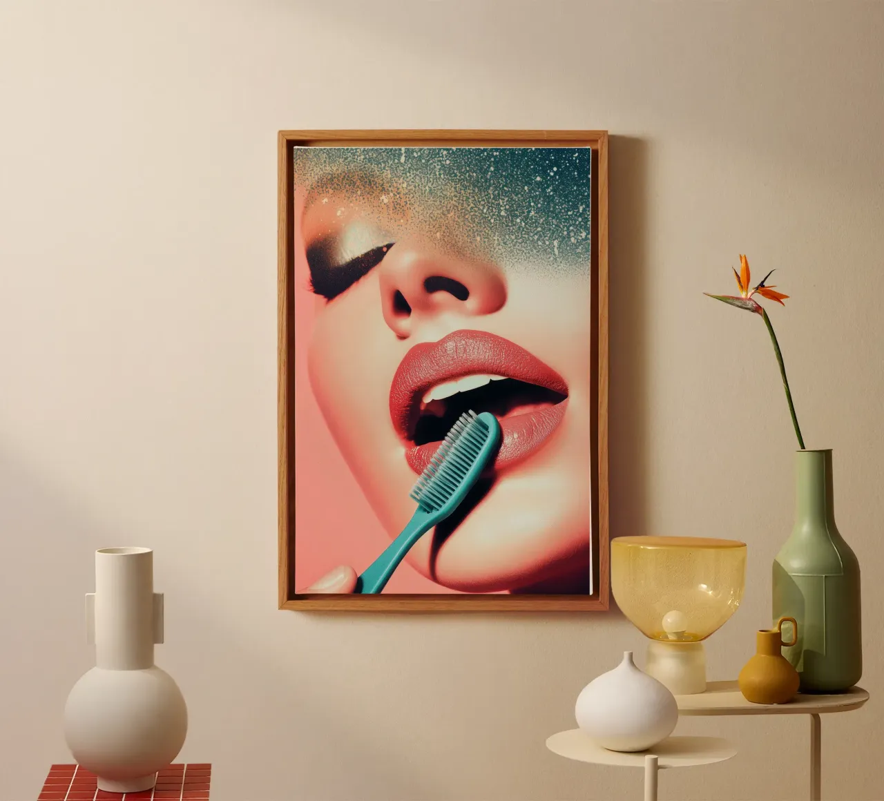 The toothbrush tela con Cornice a cassetta da Synthaira