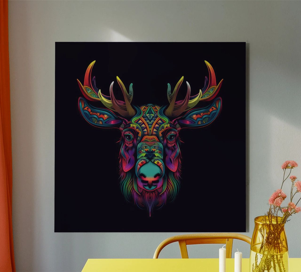 Alce Tatoo alluminio dibond da Animal Portraits