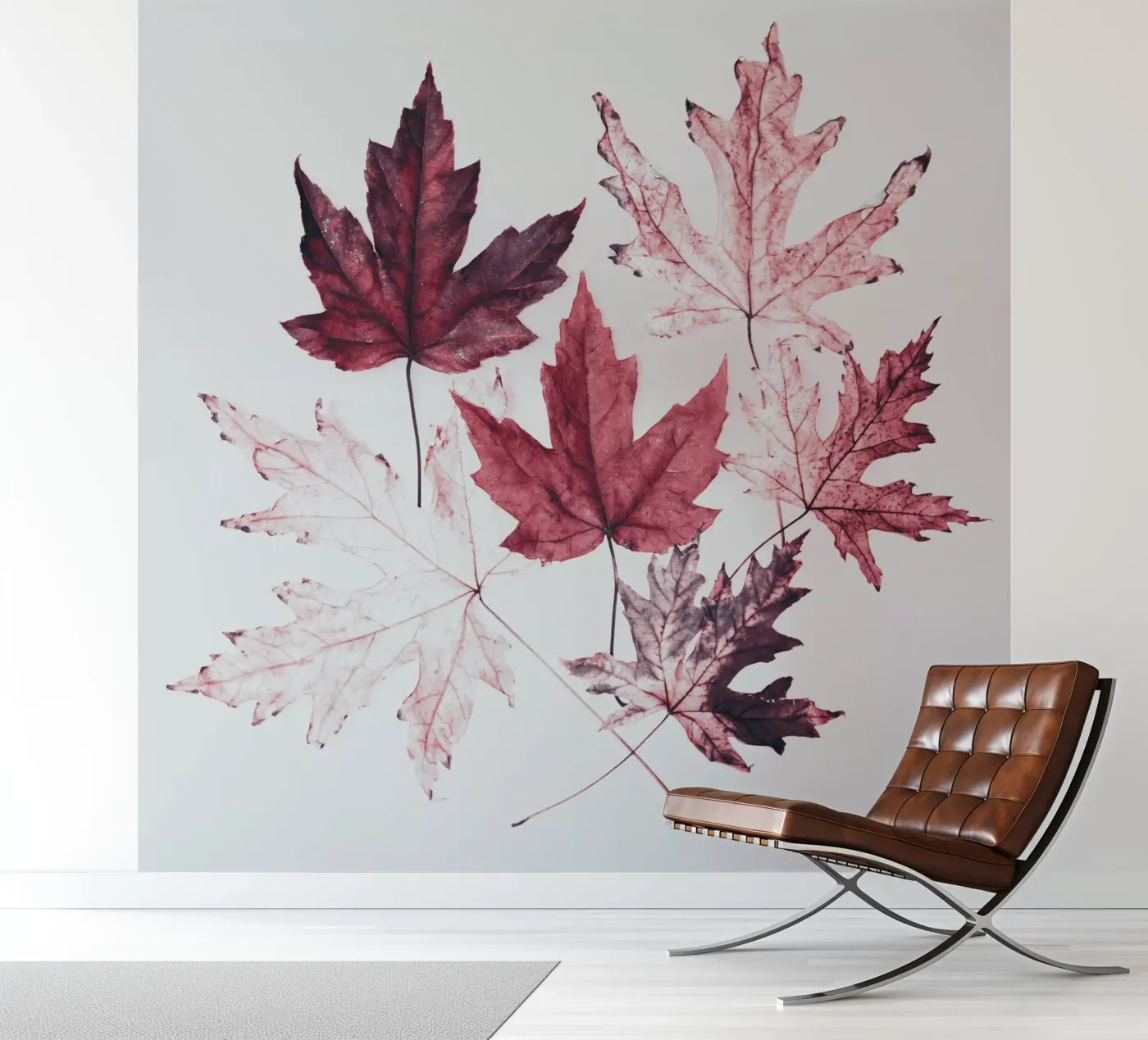 Leaves red maple fotobehang van Teresa André