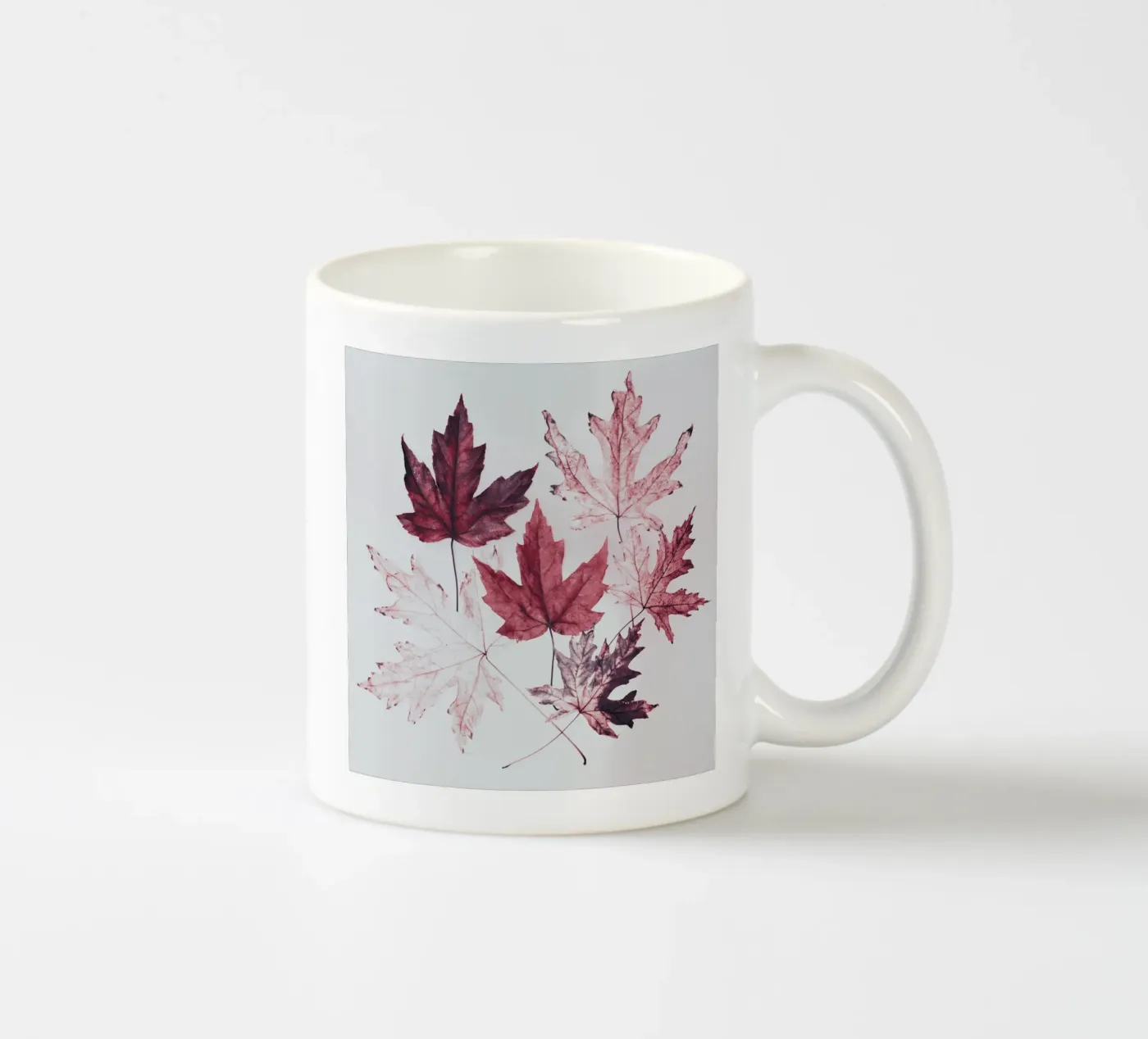 Leaves red maple ceramic mug by Teresa André